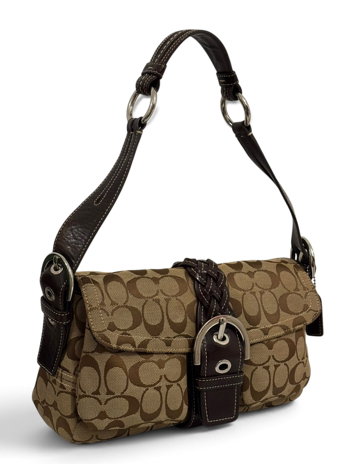 Vintage Coach Soho 6314 Braided Flap Bag Signature Brown