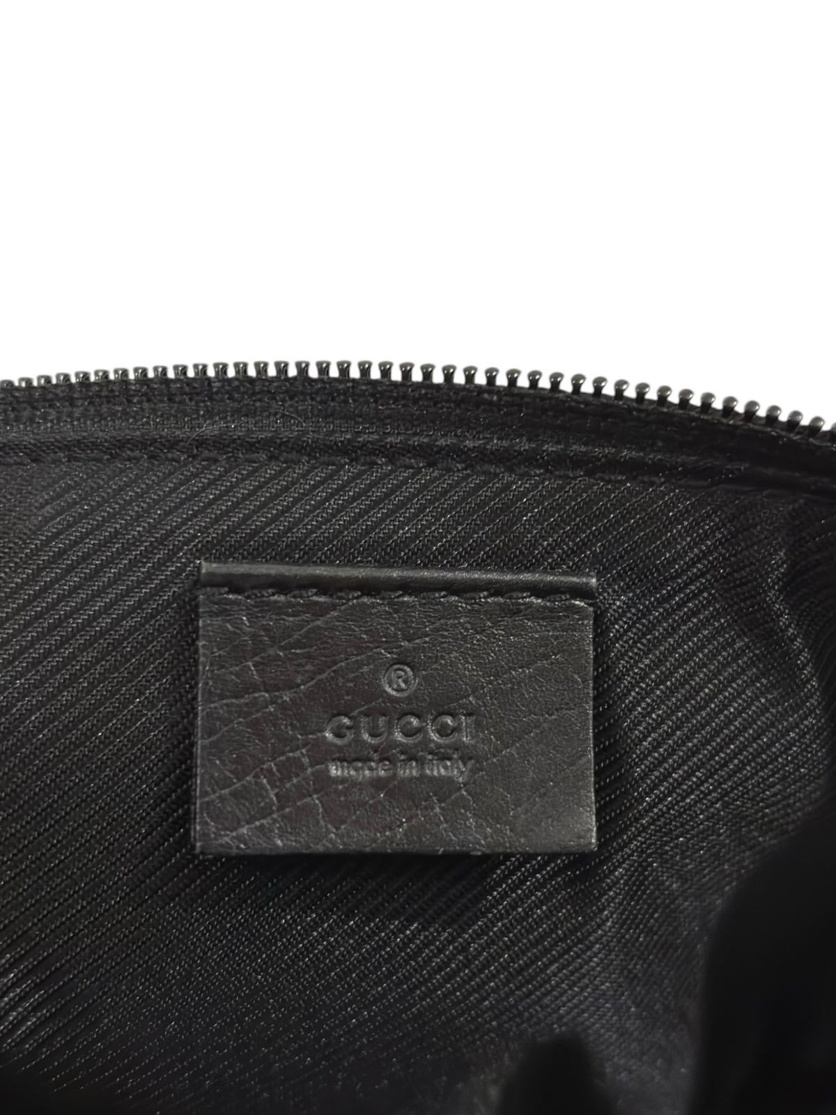 Vintage Gucci Boat Bag Pochette 07198 Black Monogram