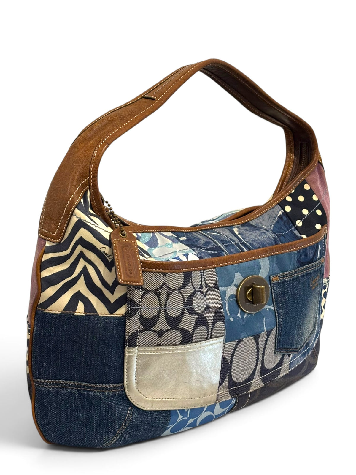 Vintage Coach Patchwork Bag 10809 Denim Ergo In XL