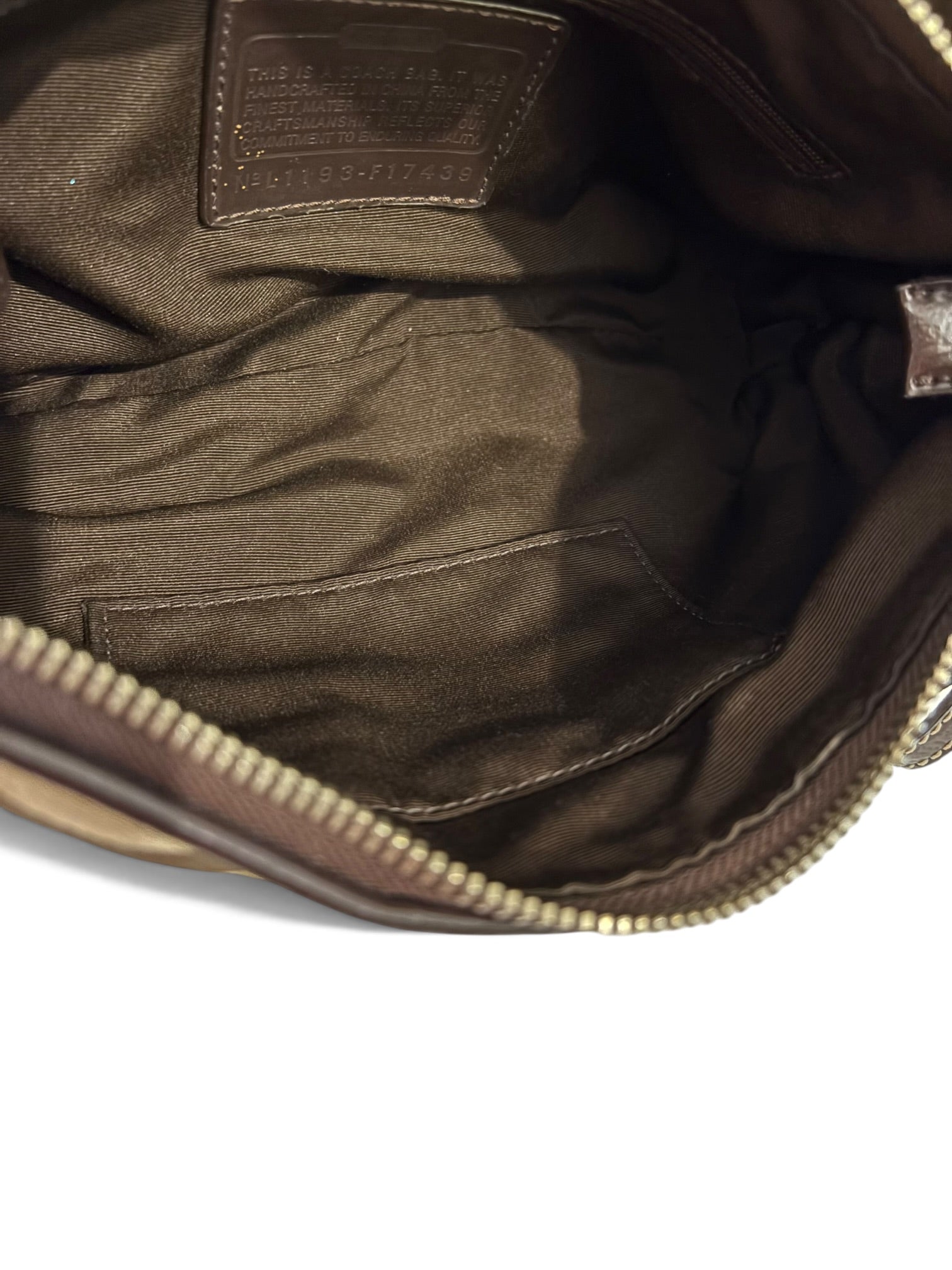 Vintage Coach Demi Shoulder Bag Signature Brown Crossbody F17439