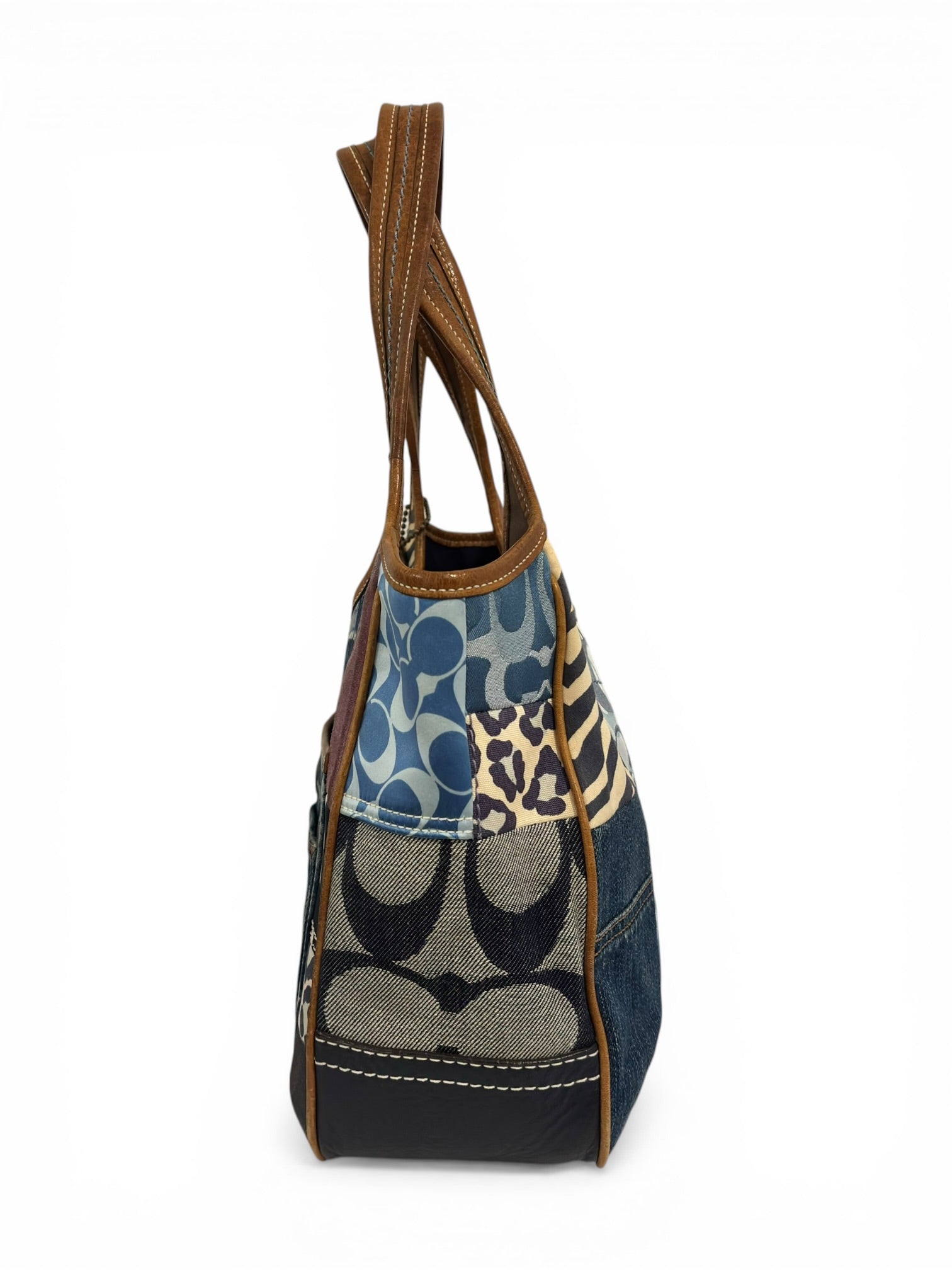 Coach Rare Denim Ergo LE Patchwork Blue Purple Suede & Leather Zebra Hobo Shoulder Bag