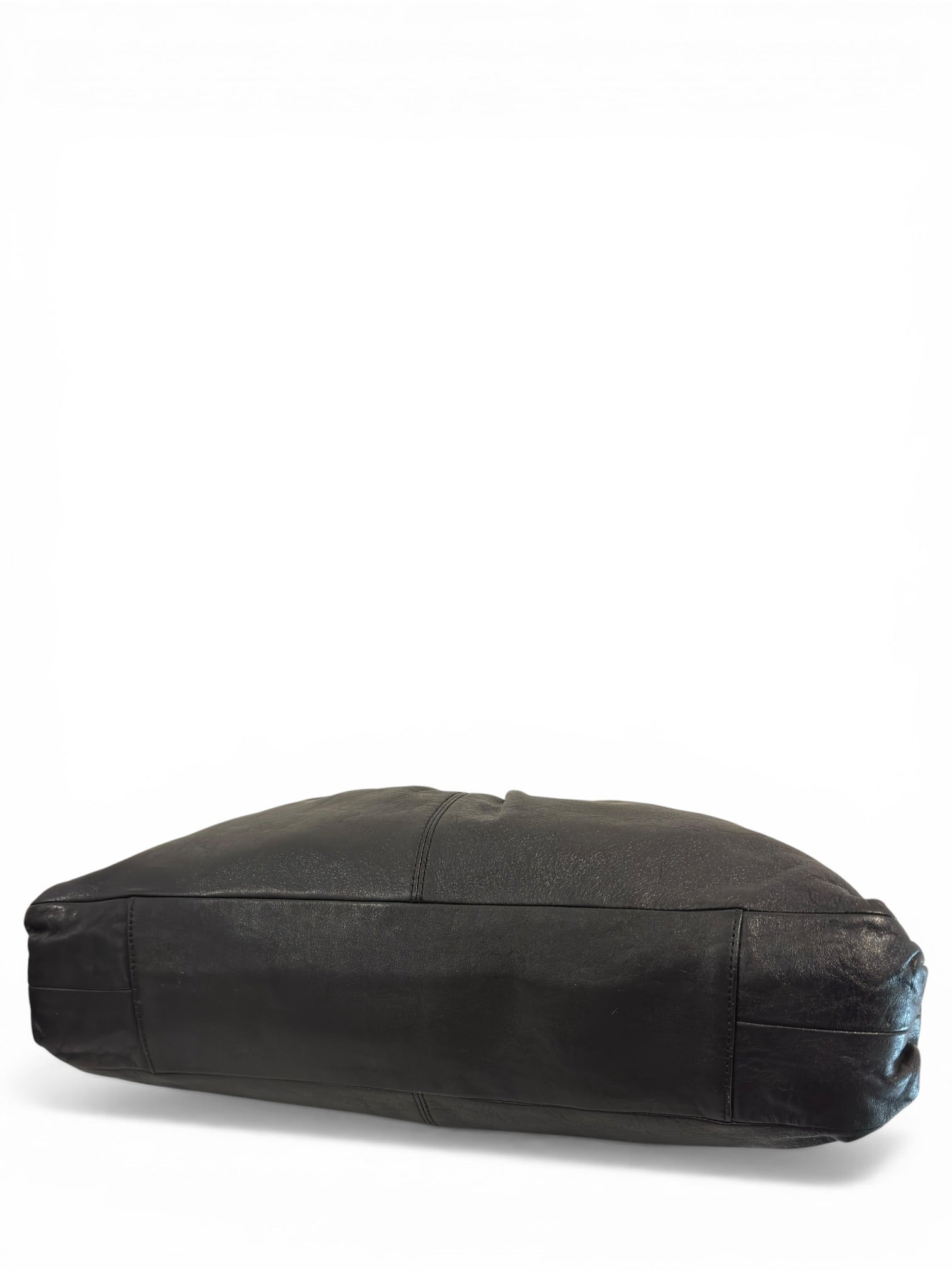 Coach Black Soft Pebbled Leather Ashley Pleated
Shoulder Bag