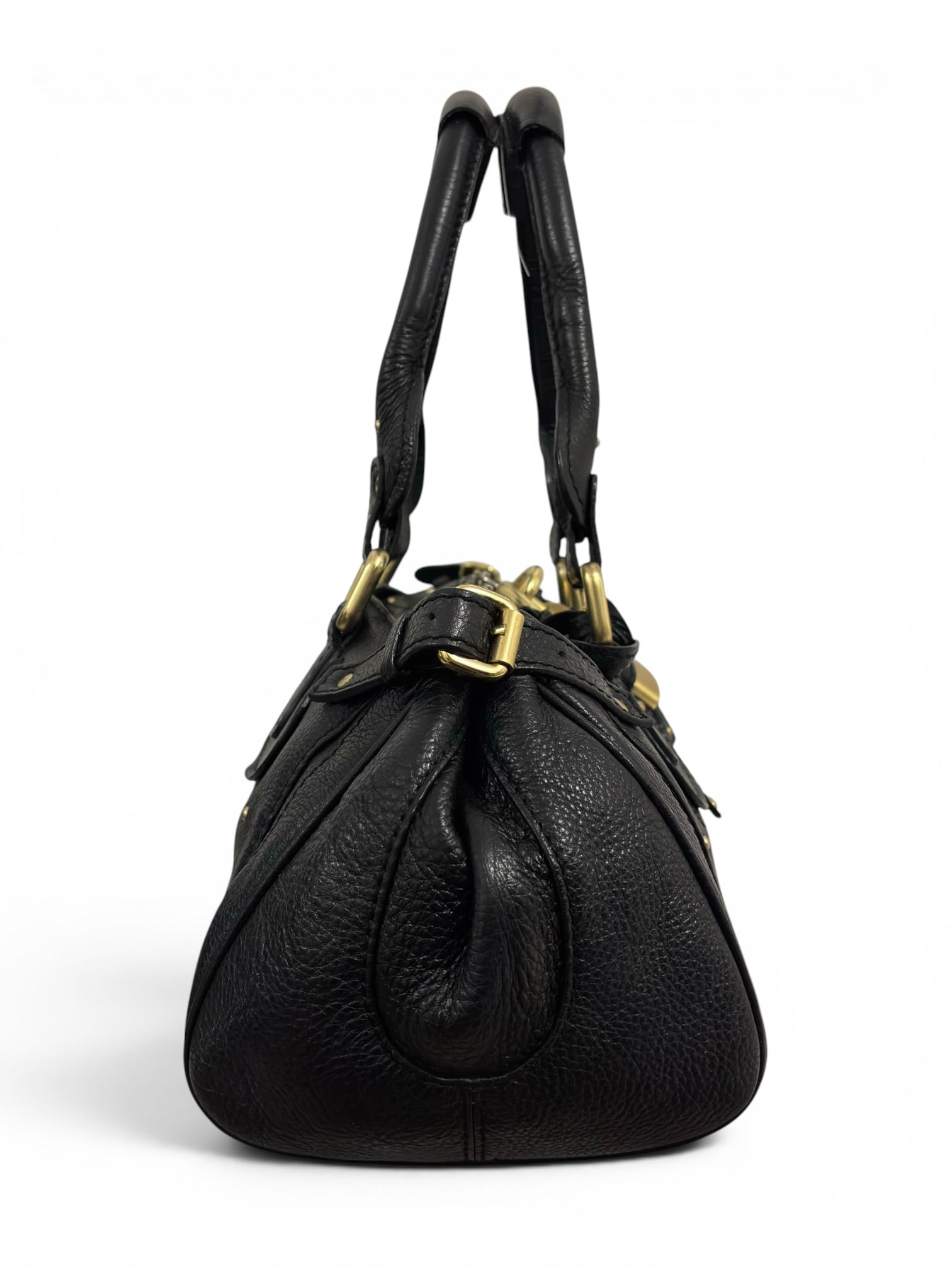 Chloe Paddington Large Black Leather Padlock & Key Rare Vintage Boston Shoulder Bag