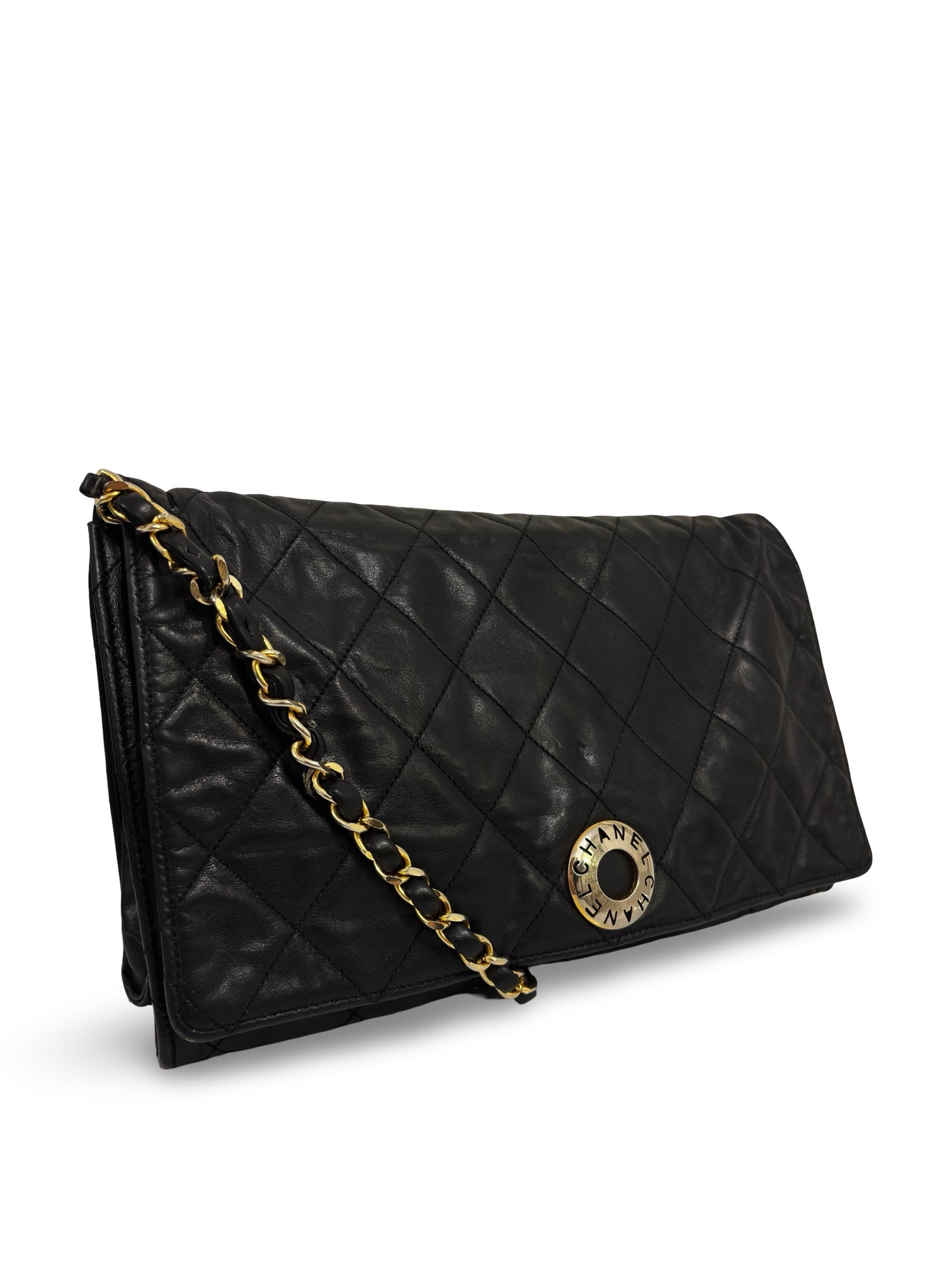 Chanel Black Quilted Vintage Matelasse Lambskin
Leather Gold Chain Shoulder Bag