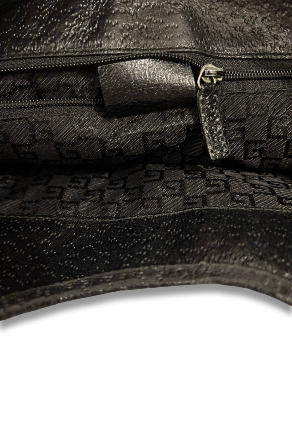 Gucci Jackie 1961 Black Canvas Vintage Bardot Leather Trim Hobo Shoulder Bag