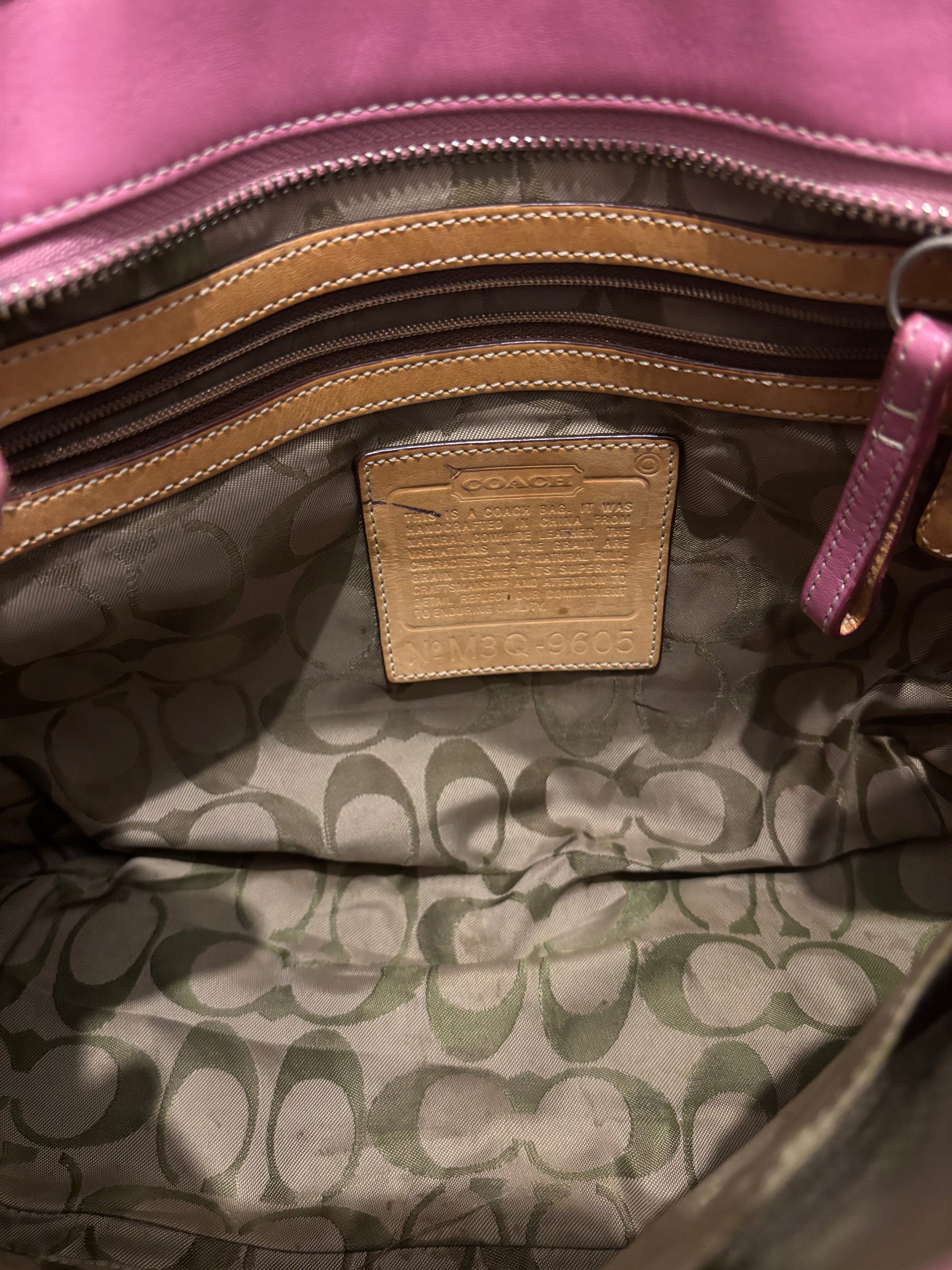 Coach Pink Hampton Leather & Silver Hardware Tote Shoulder Bag