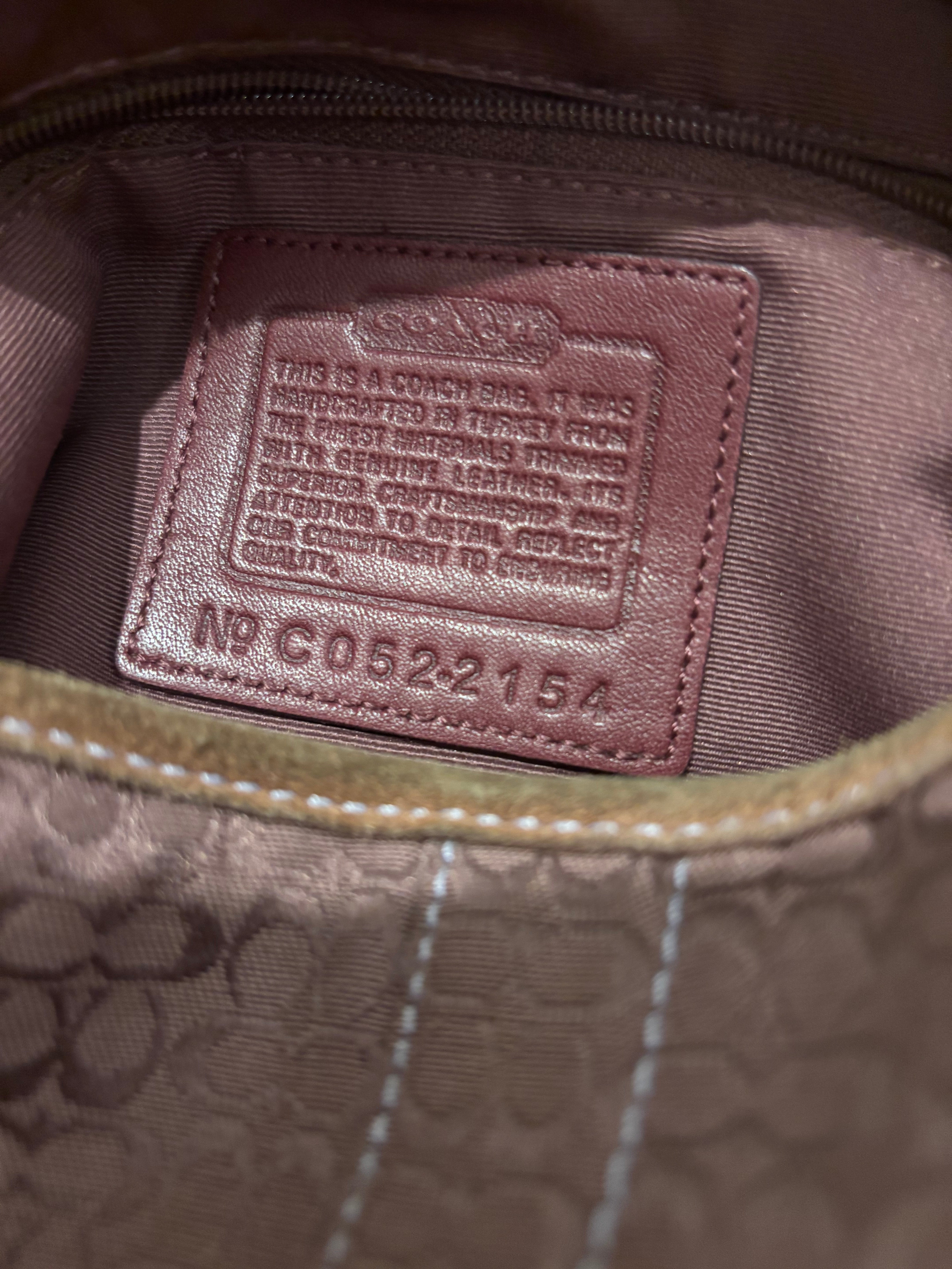 Coach Rare Burgundy / Pink & Brown Canvas & Leather Soho Hobo Shoulder Bag