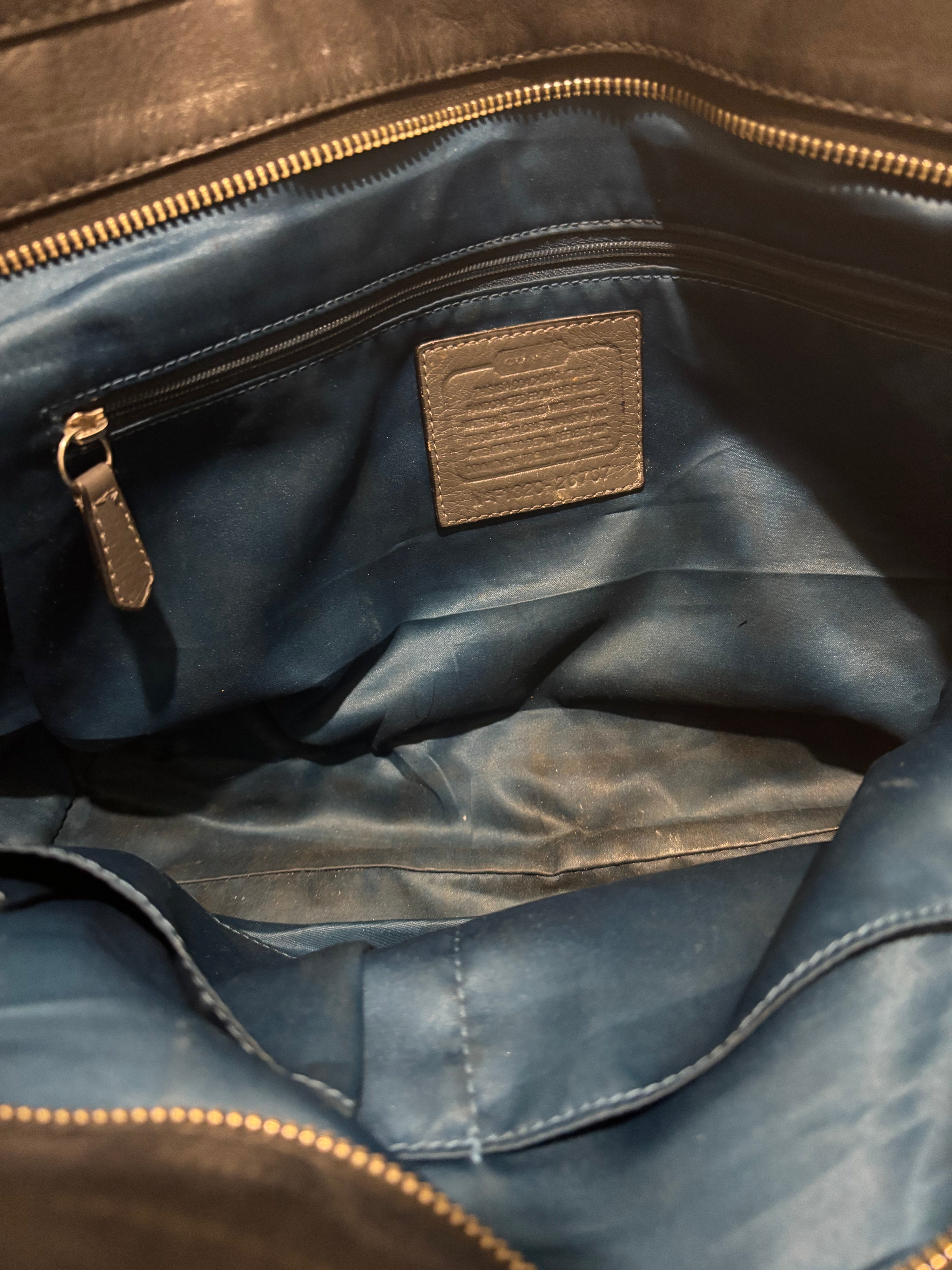 Coach Black & Grey Madison Monogram Canvas & Leather Vintage Shoulder Bag