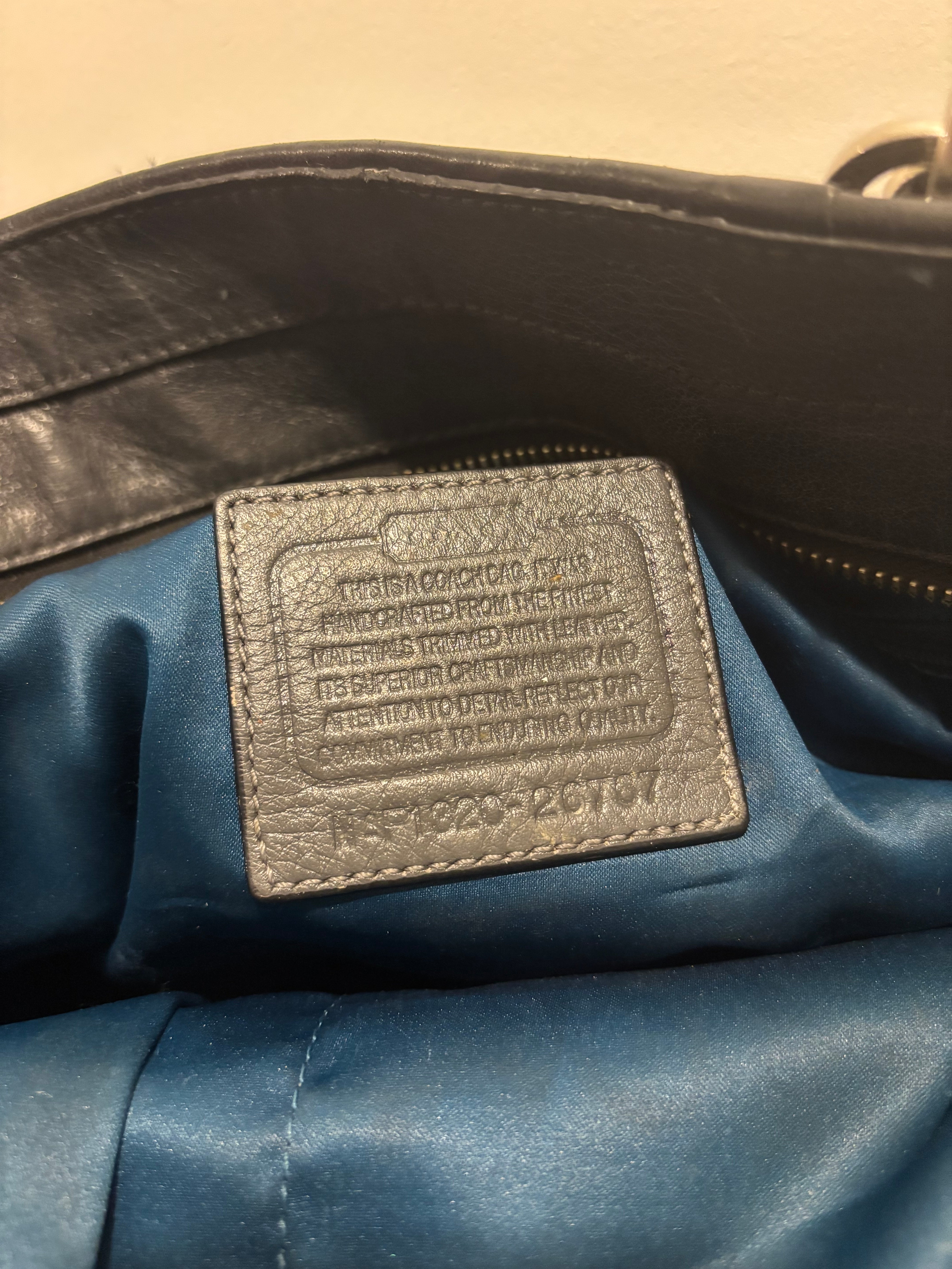 Coach Black & Grey Madison Monogram Canvas & Leather Vintage Shoulder Bag