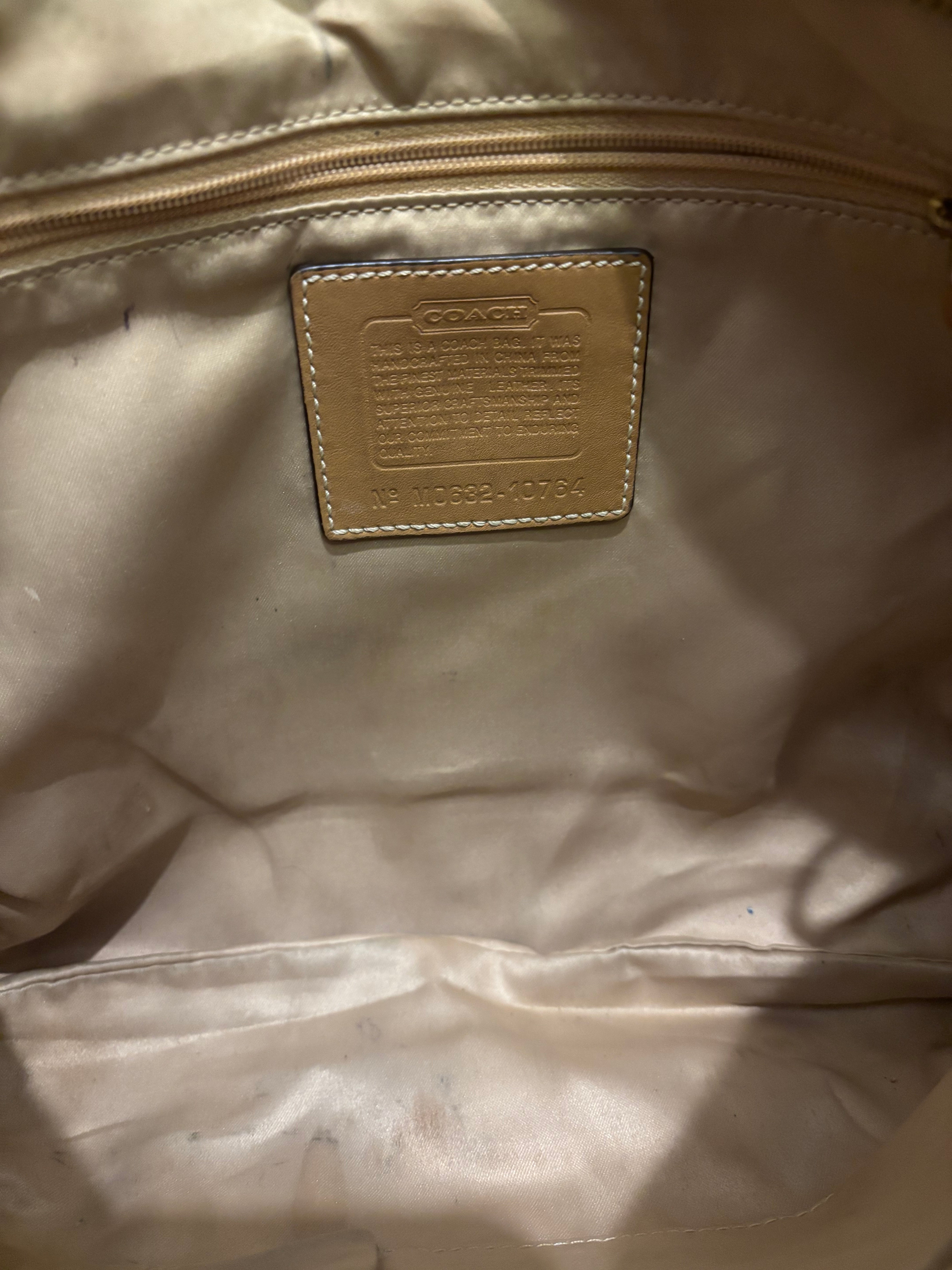 Coach Ergo Brown Signature Canvas Leather Vintage Sufflette Hobo Shoulder Bag