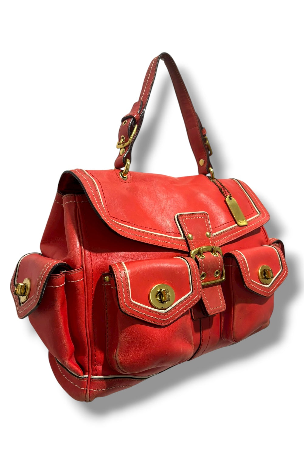 Coach Limited Edition RARE Vintage Daphne Watermelon Leather Pink Shoulder Bag