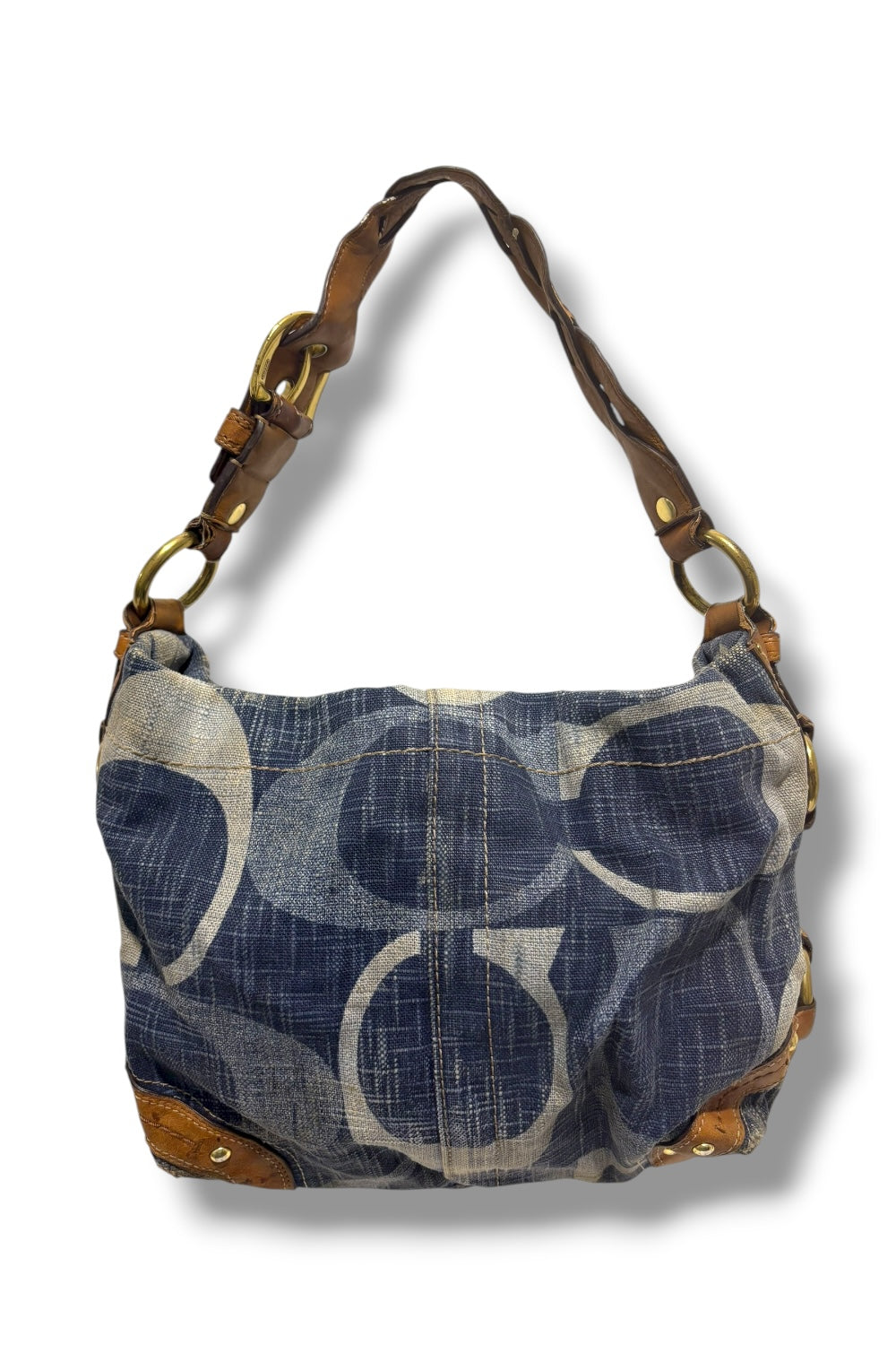 Coach Blue Denim Vintage Y2K Carly Signature Hobo / Shoulder Bag