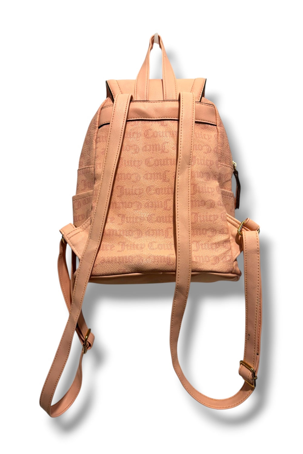 Juicy Couture Blush Pink Signature USA Gold Heart Backpack Rucksack