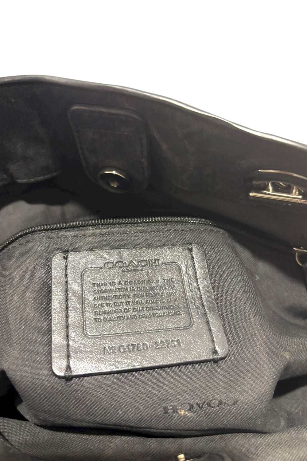 Coach Black Quilted Edie Turnlock Carryall VintageShoulder Bag