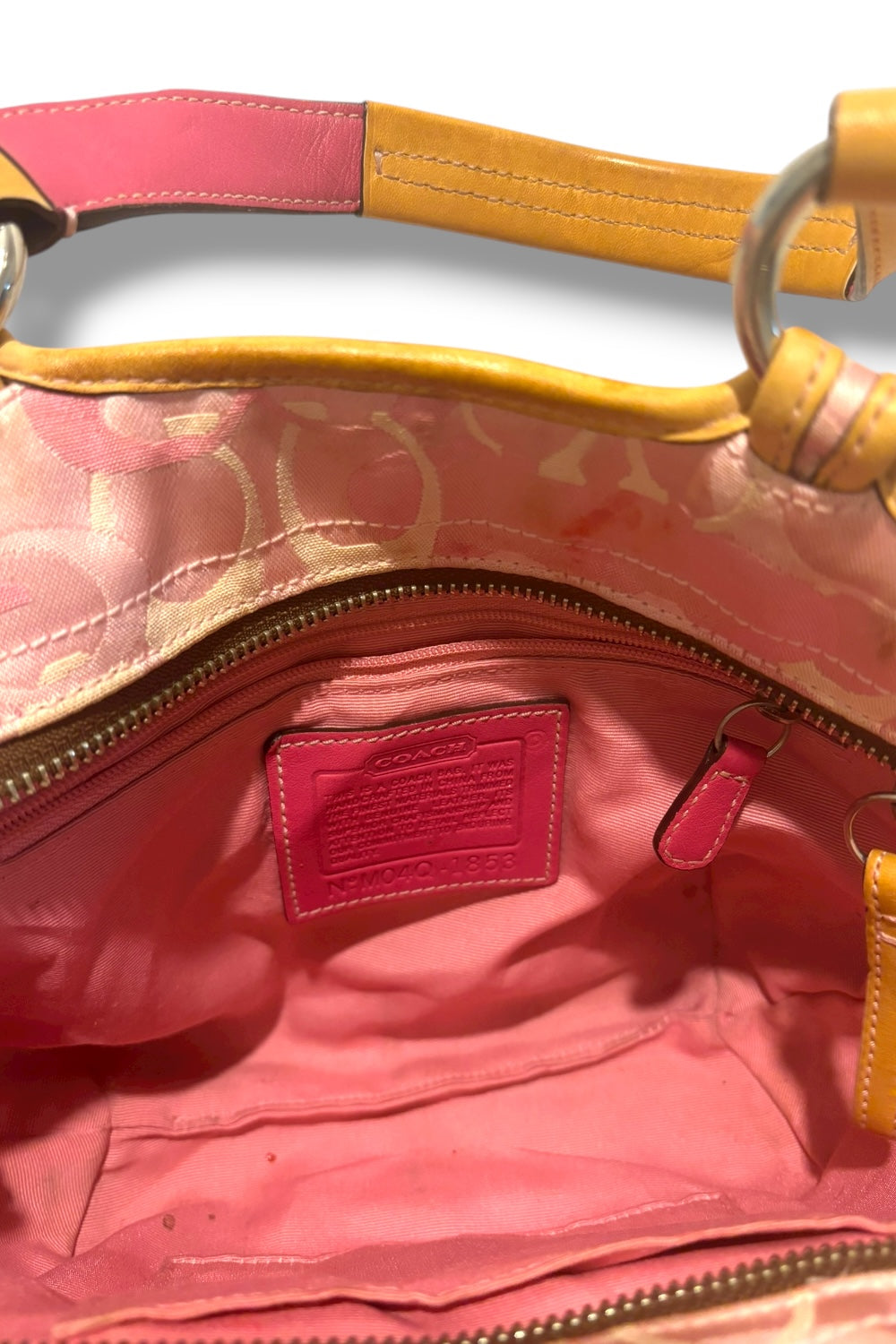Coach Rare Vintage Brown Tan & Pink Soho Signature Tote Shoulder Bag