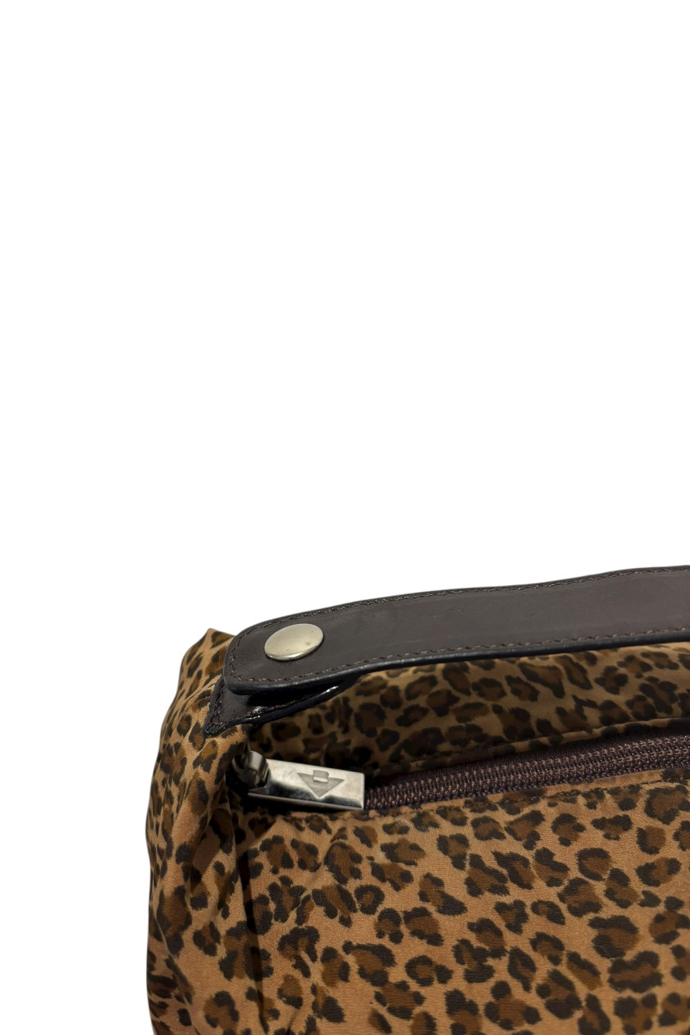 Bottega Veneta Leopard Print Vintage Brown & Black Satin Leather Top Handle Bag