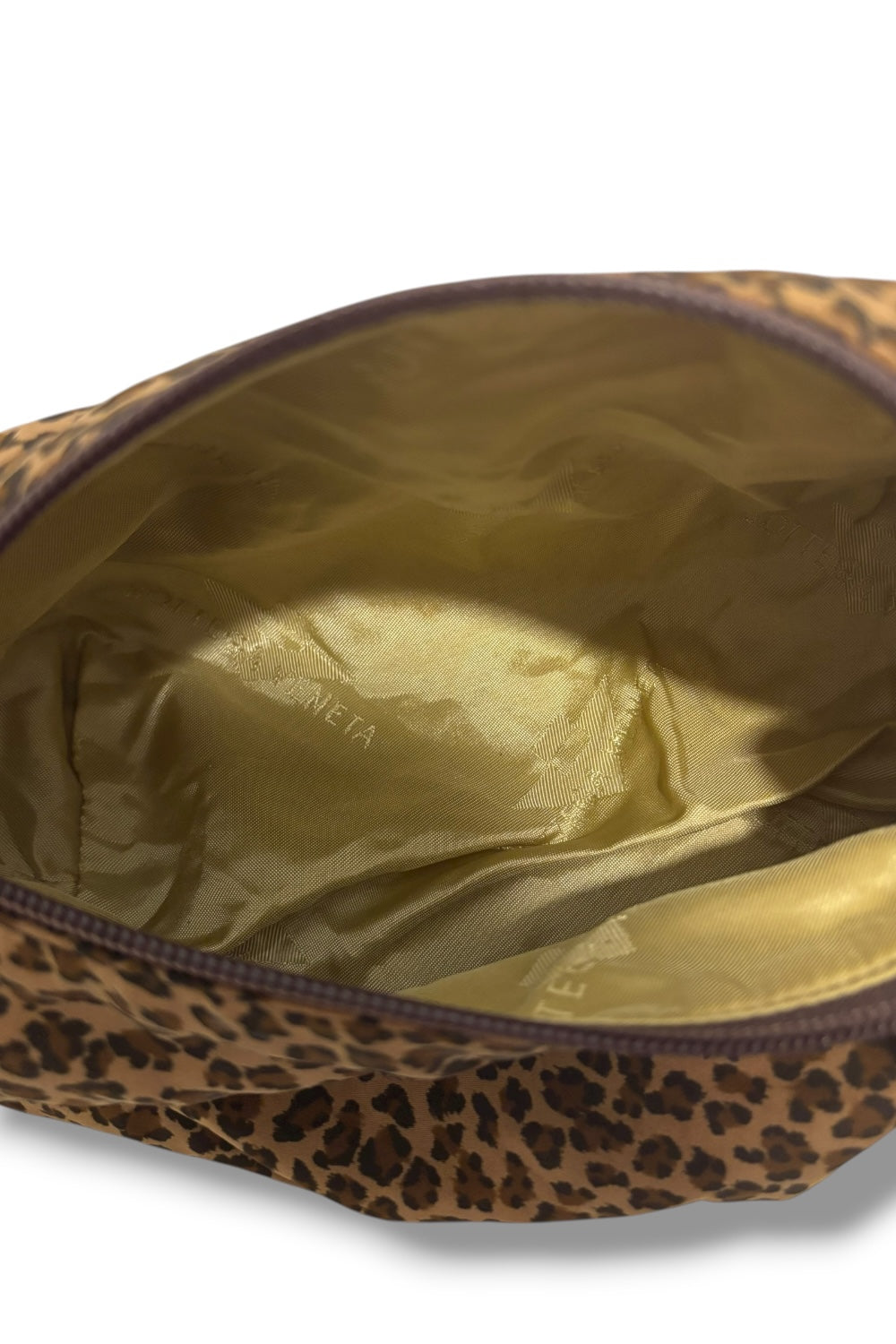 Bottega Veneta Leopard Print Vintage Brown & Black Satin Leather Top Handle Bag