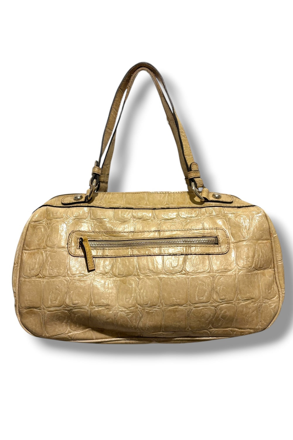 Guess Beige / Cream Croc Embossed PVC Leather Vintage Y2K Guess Bag