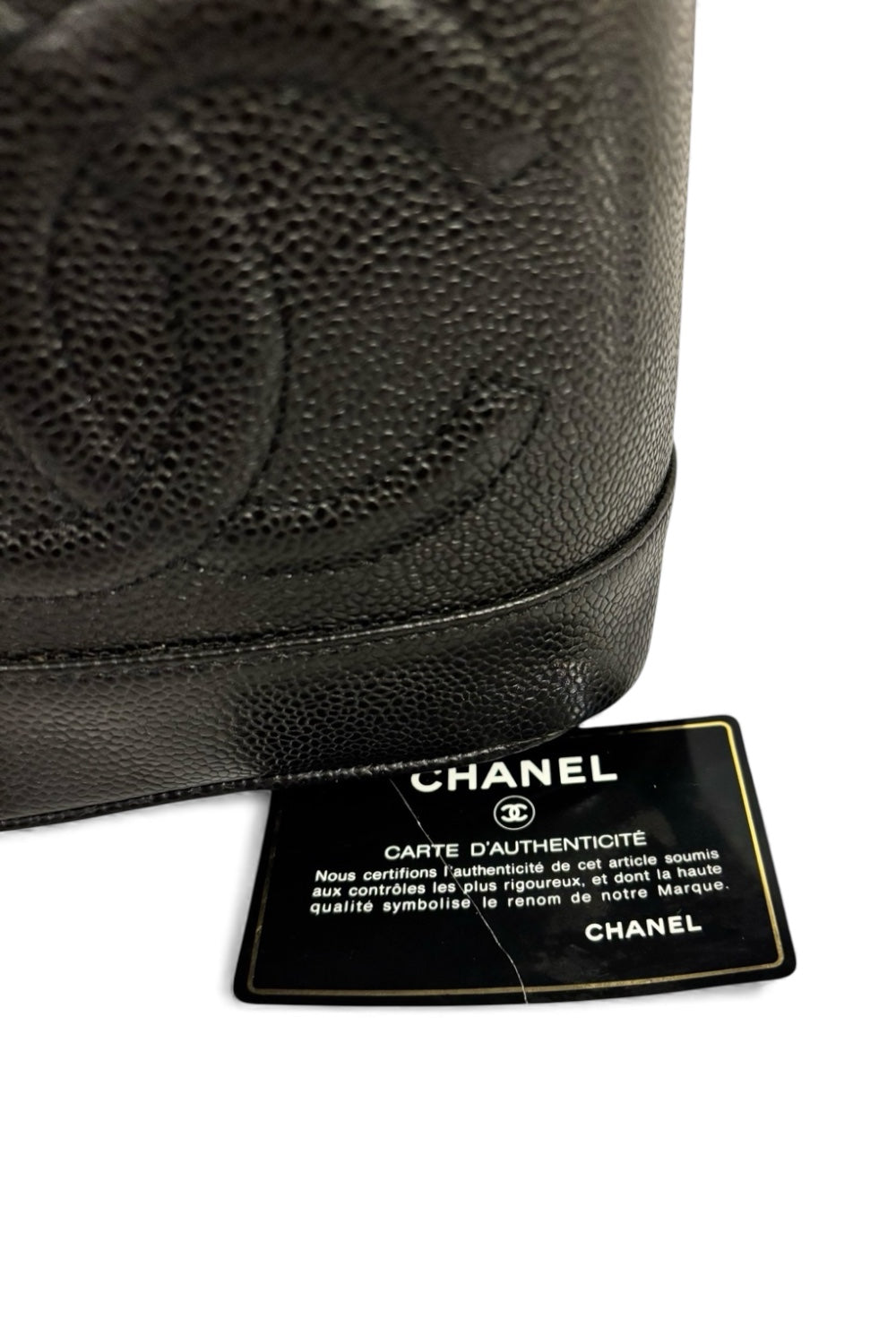 Chanel Black Caviar Leather Timeless Vanity Case Vintage Handbag
