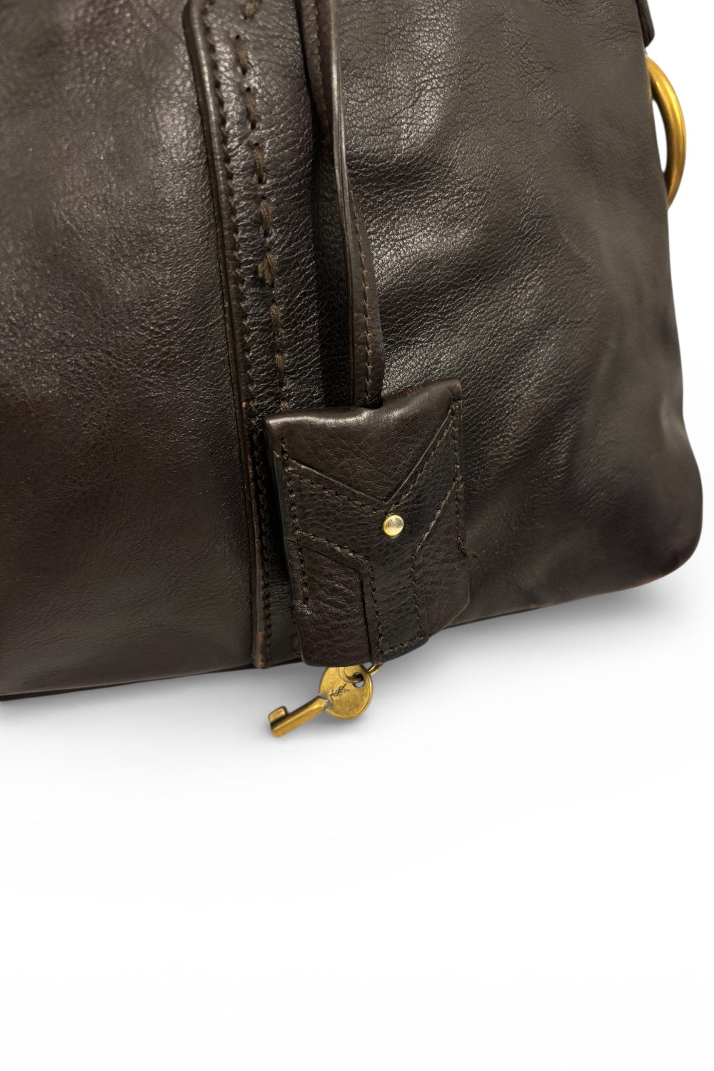 Yves Saint Laurent Muse Dark Brown Leather Shoulder Bag YSL