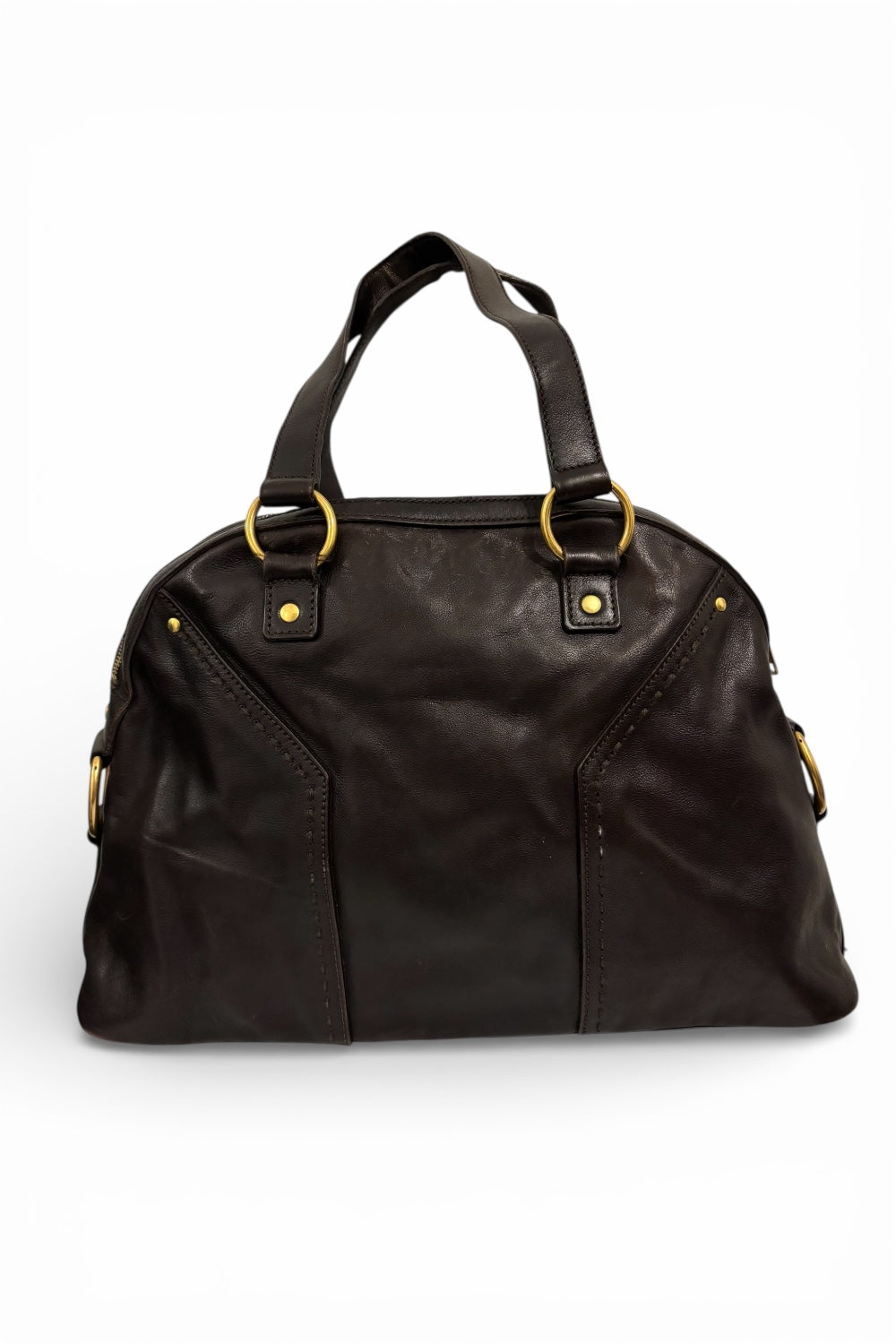 Yves Saint Laurent Muse Dark Brown Leather Shoulder Bag YSL