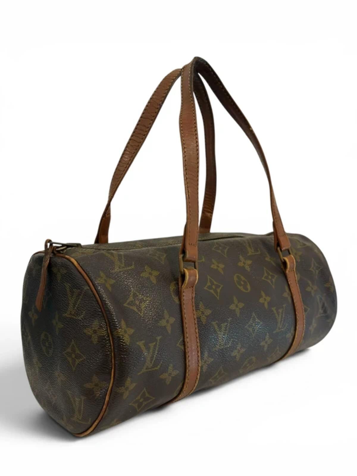 Louis Vuitton Papillon 30 Barrel Brown Leather Vintage Shoulder Bag