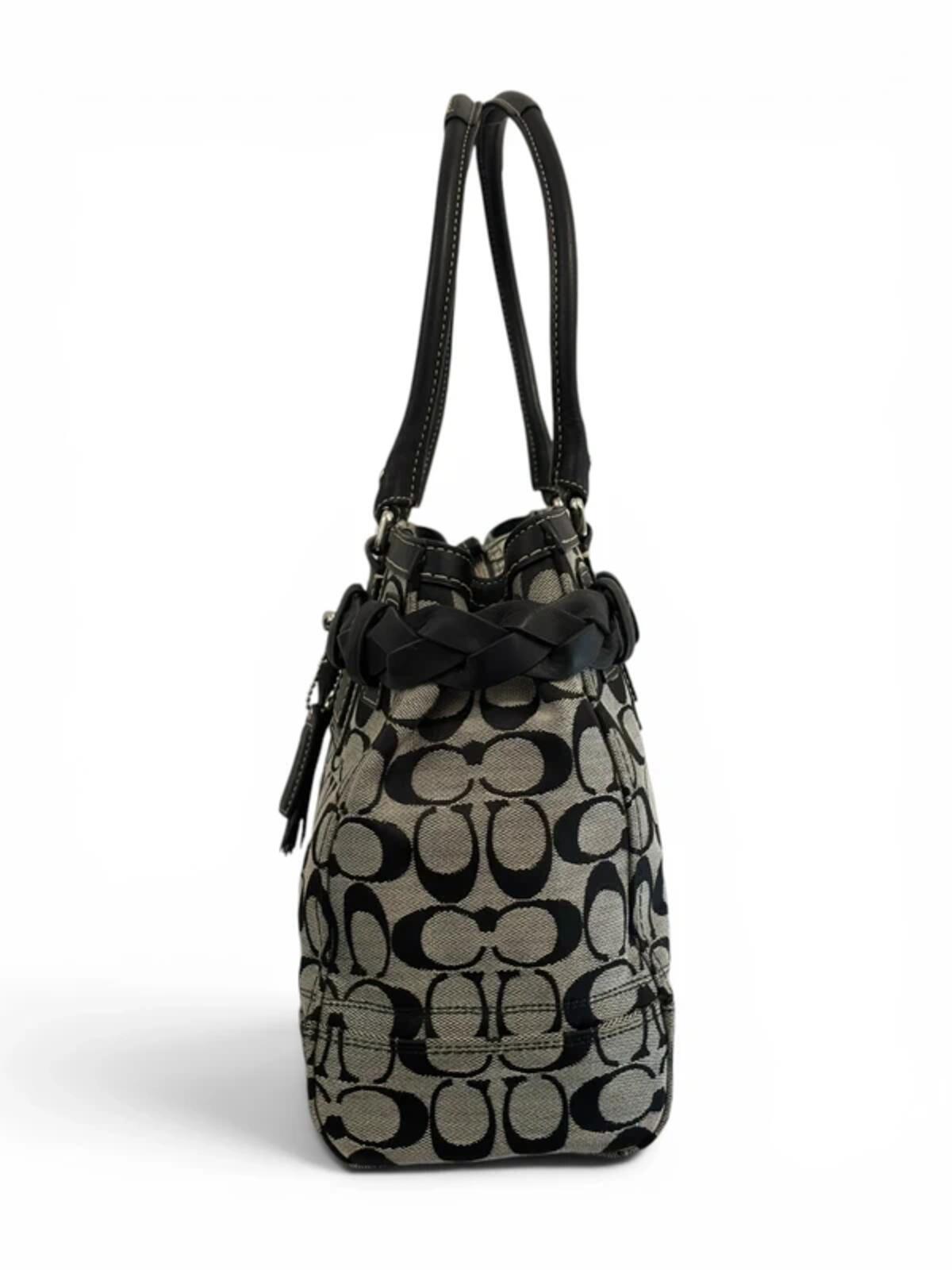 Vintage Coach Bag Hamptons Signature Braided Tassel Tote F13068
