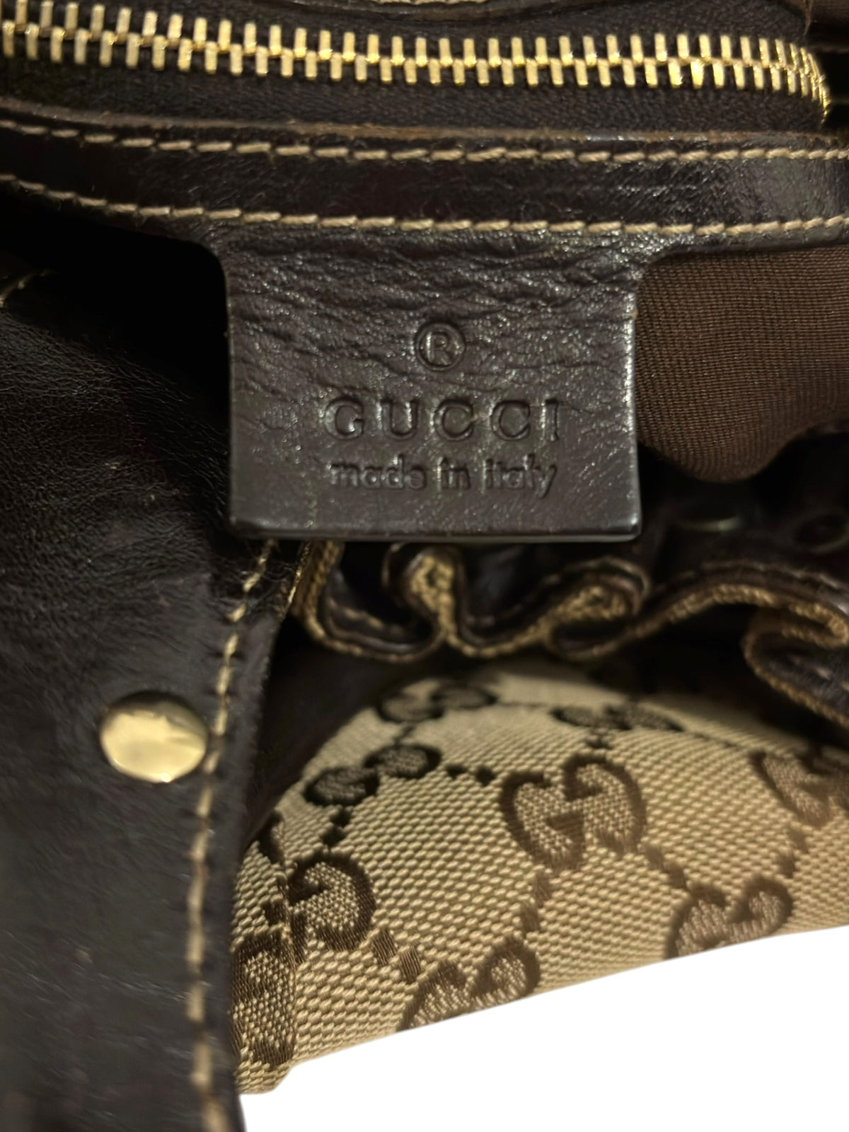 Vintage Gucci Pelham Studded Hobo Shoulder Bag 203624