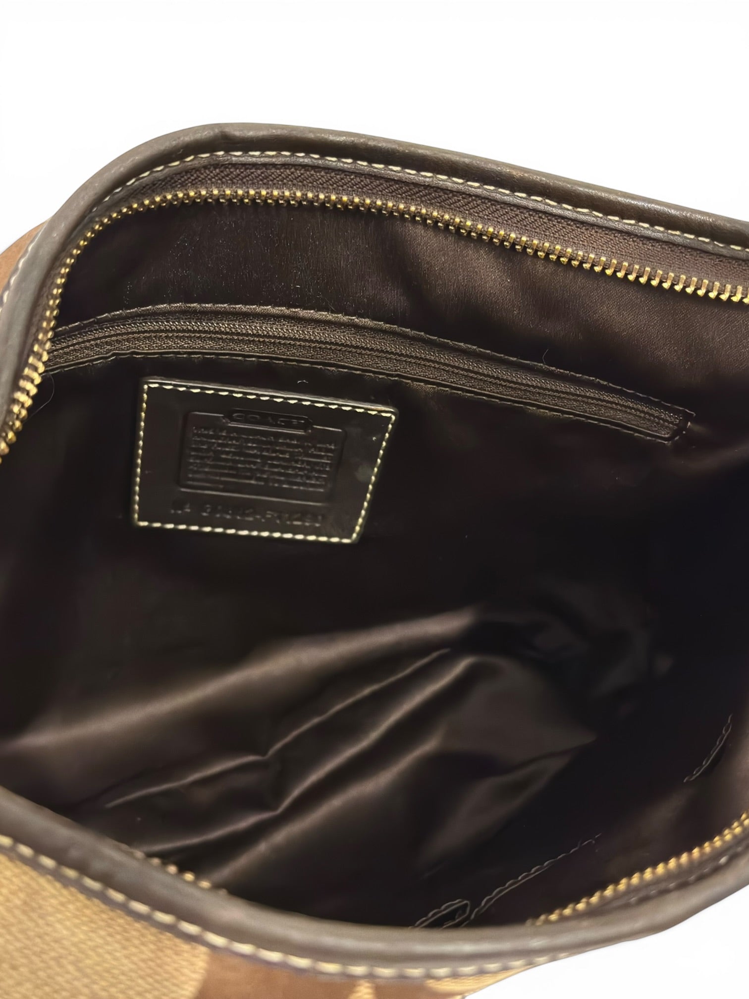Coach Brown Signature 'Ergo' Canvas & Leather Vintage Hobo Shoulder Bag