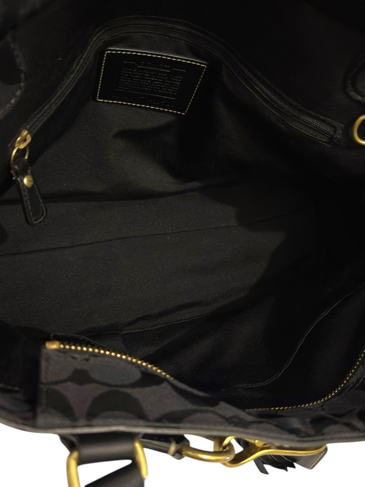 Vintage Coach Hamptons Bag Signature Black Horsebit Tote