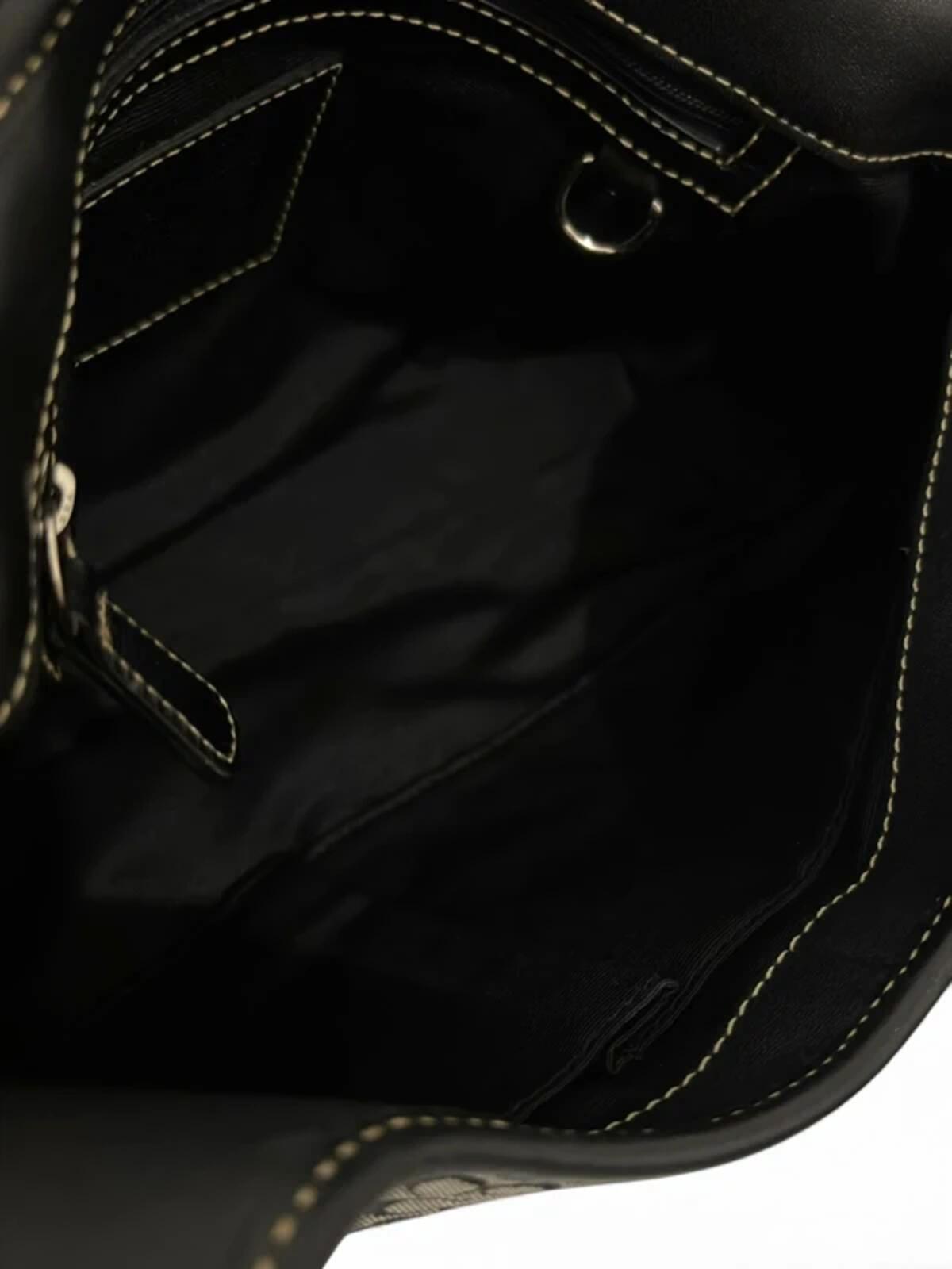 Coach Signature Soho Black / Grey Buckle Canvas & Leather Vintage Hobo Shoulder Bag C04J-7074