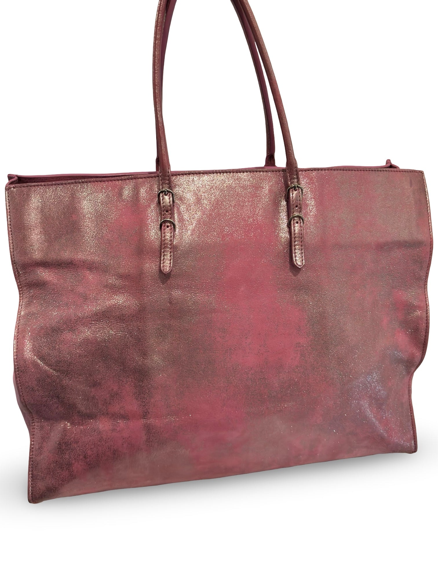 Balenciaga Metallic Leather Pink & Silver Papier A5
City Tote Shoulder Bag