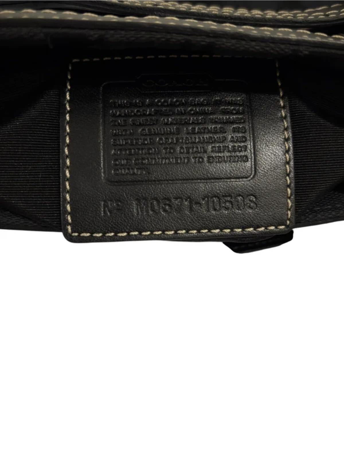 Coach Large Black Hampton Canvas & Leather Clip Tassel Belted Tote Shoulder Bag