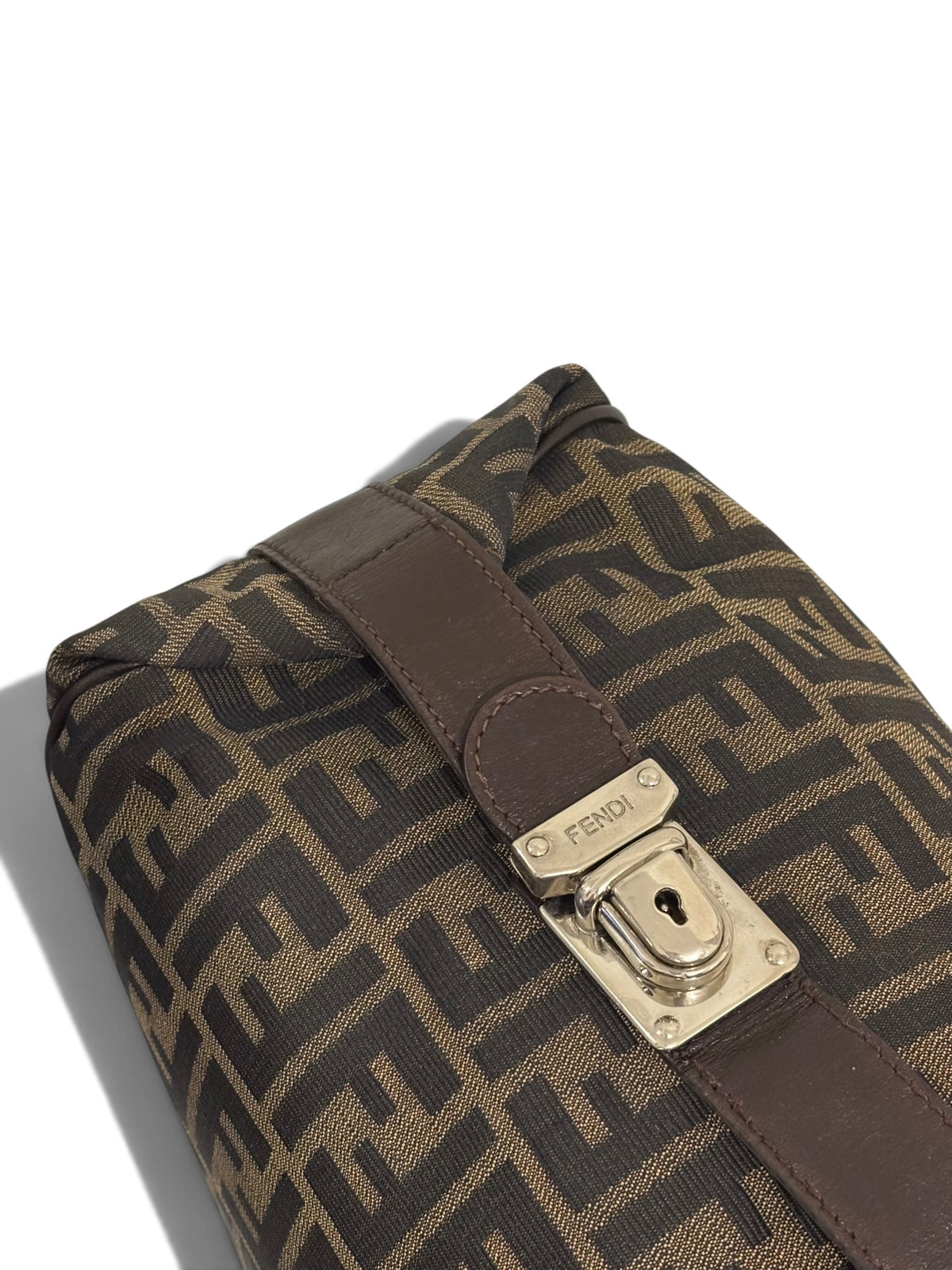 Pre-Owned Fendi Zucca FF Top Handle Bag Signature Vanity