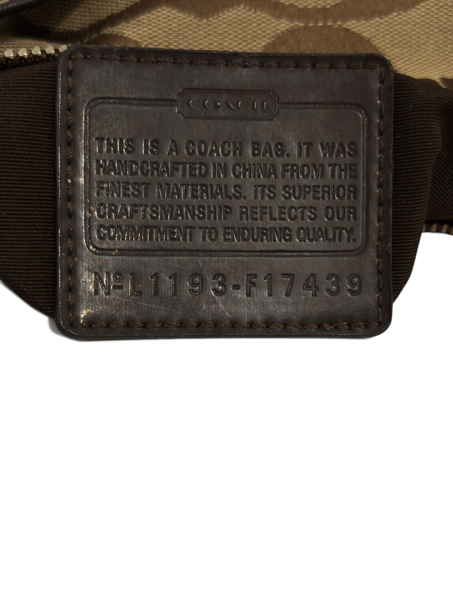 Vintage Coach Demi Shoulder Bag Signature Brown Crossbody F17439