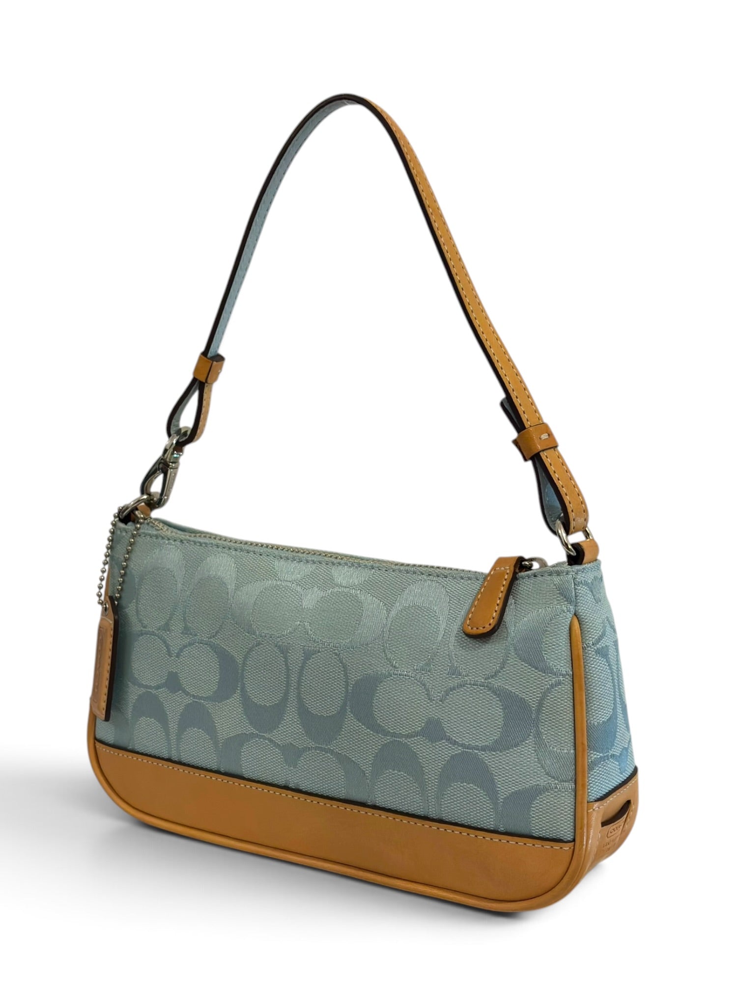Vintage Coach Demi Bag Signature Rare Blue Shoulder Bag Y2K H04J-6094