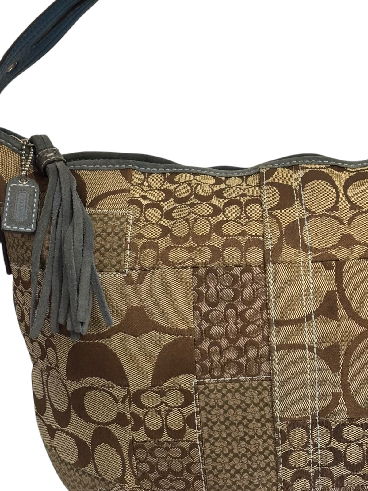 Vintage Coach Patchwork Bag 3688 Rare Blue Python Trim
