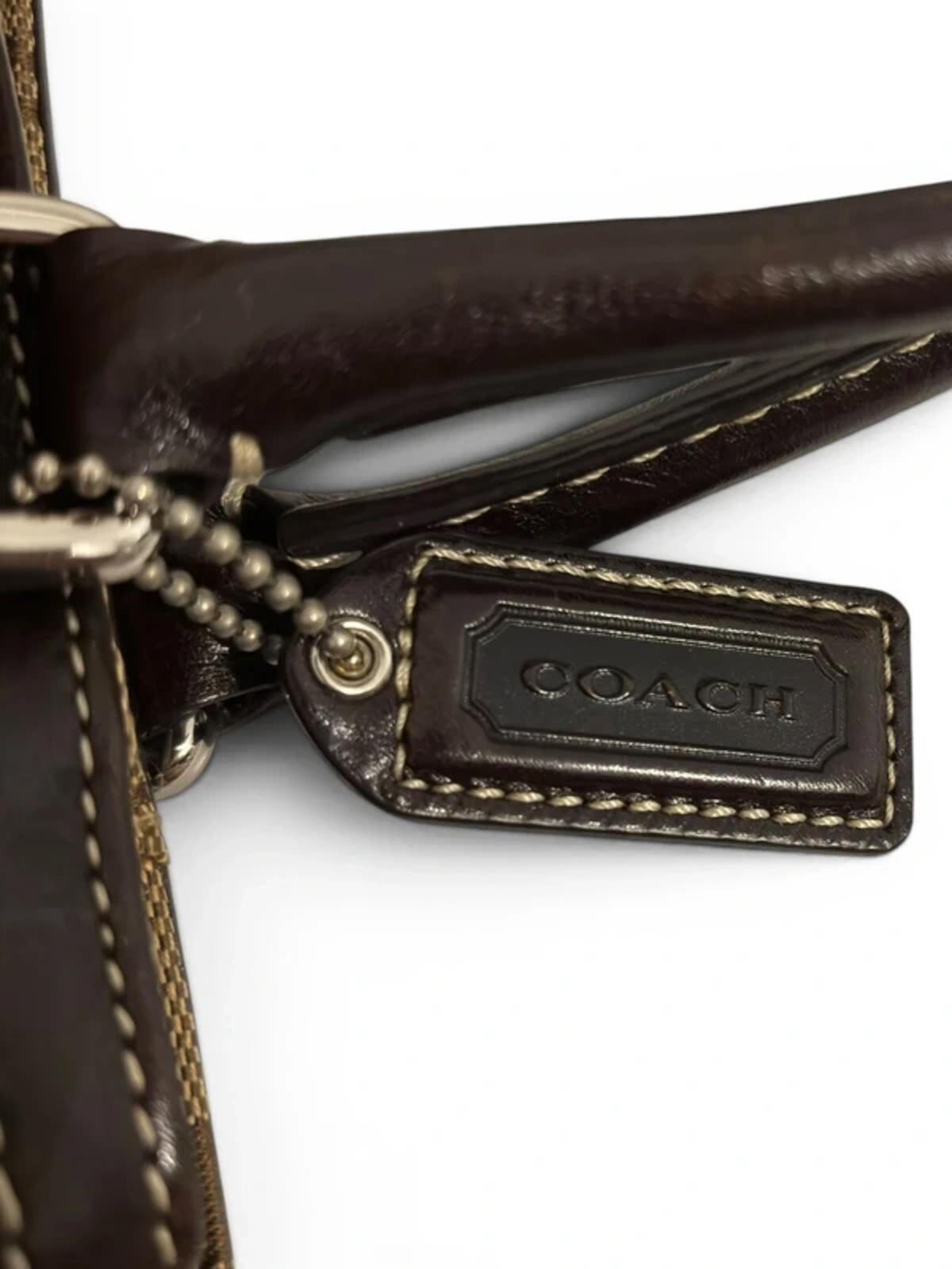 Coach Hampton Signature Canvas & Leather Tassle Brown Vintage Tote Shoulder Bag