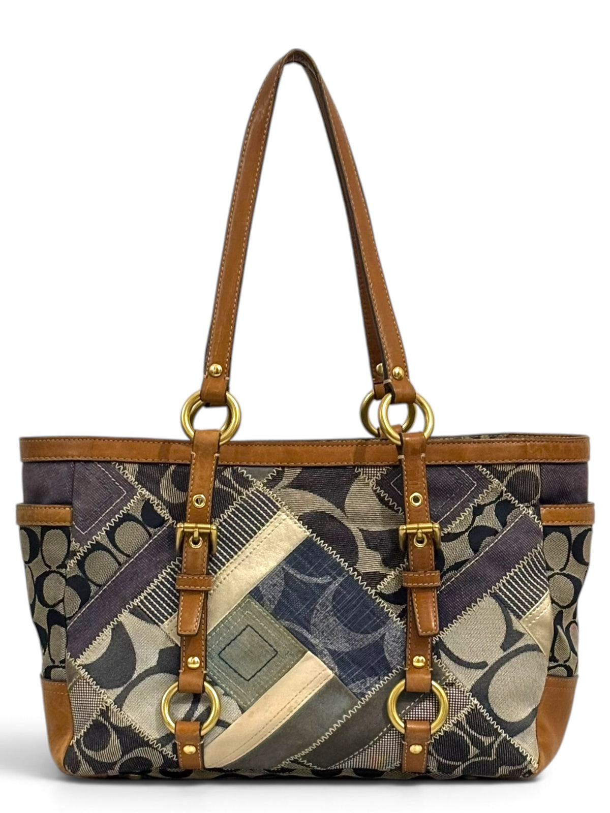 Vintage Coach Denim Patchwork Tote Bag 12217
