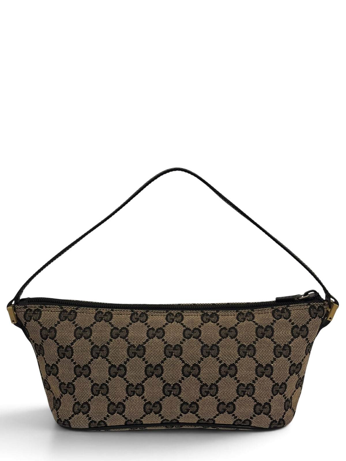 Gucci Boat Bag Vintage Brown & Beige Monogram GG Pochette 039 1103
