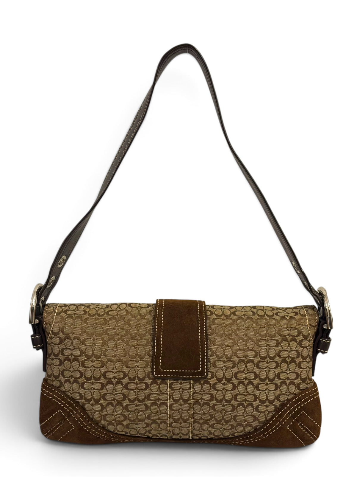 Vintage Coach Soho Signature Brown Y2K Shoulder Bag 3628