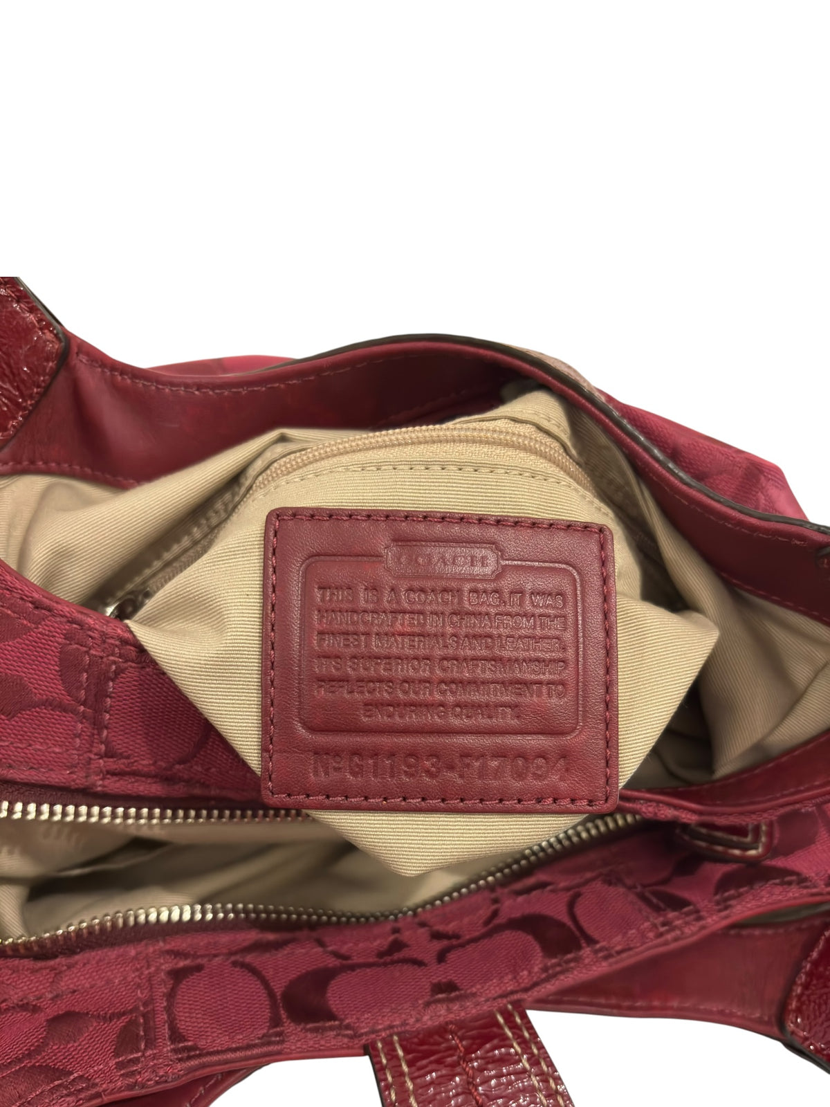 Vintage Coach Soho Lynn Bag F17094 In Burgundy Red Rare Colourway