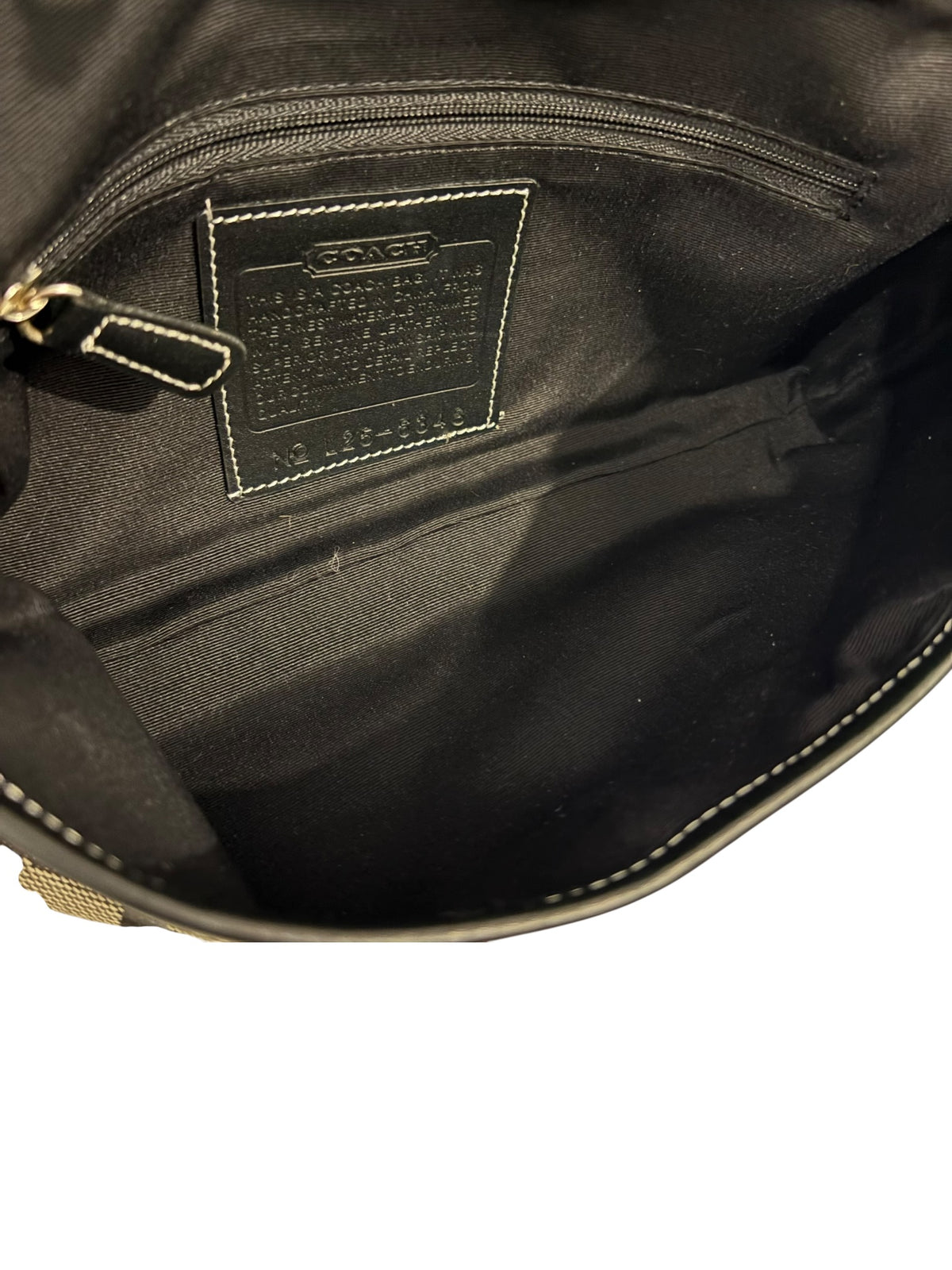 Vintage Coach Hamptons Bag L25 6348 Signature Canvas In Black And Grey