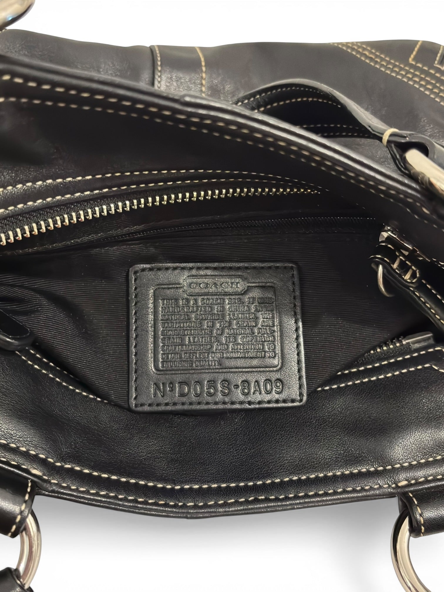 Coach Black Soho Double Pocket Leather 8A09 Tote Shoulder Bag