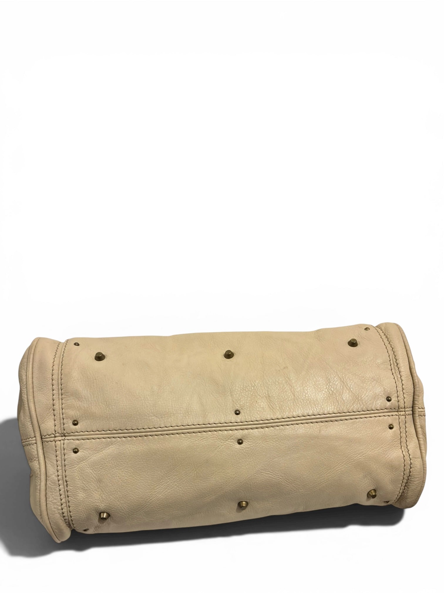 Chloe Beige / Cream Soft Leather Paddington Gold hardware Vintage Shoulder Bag