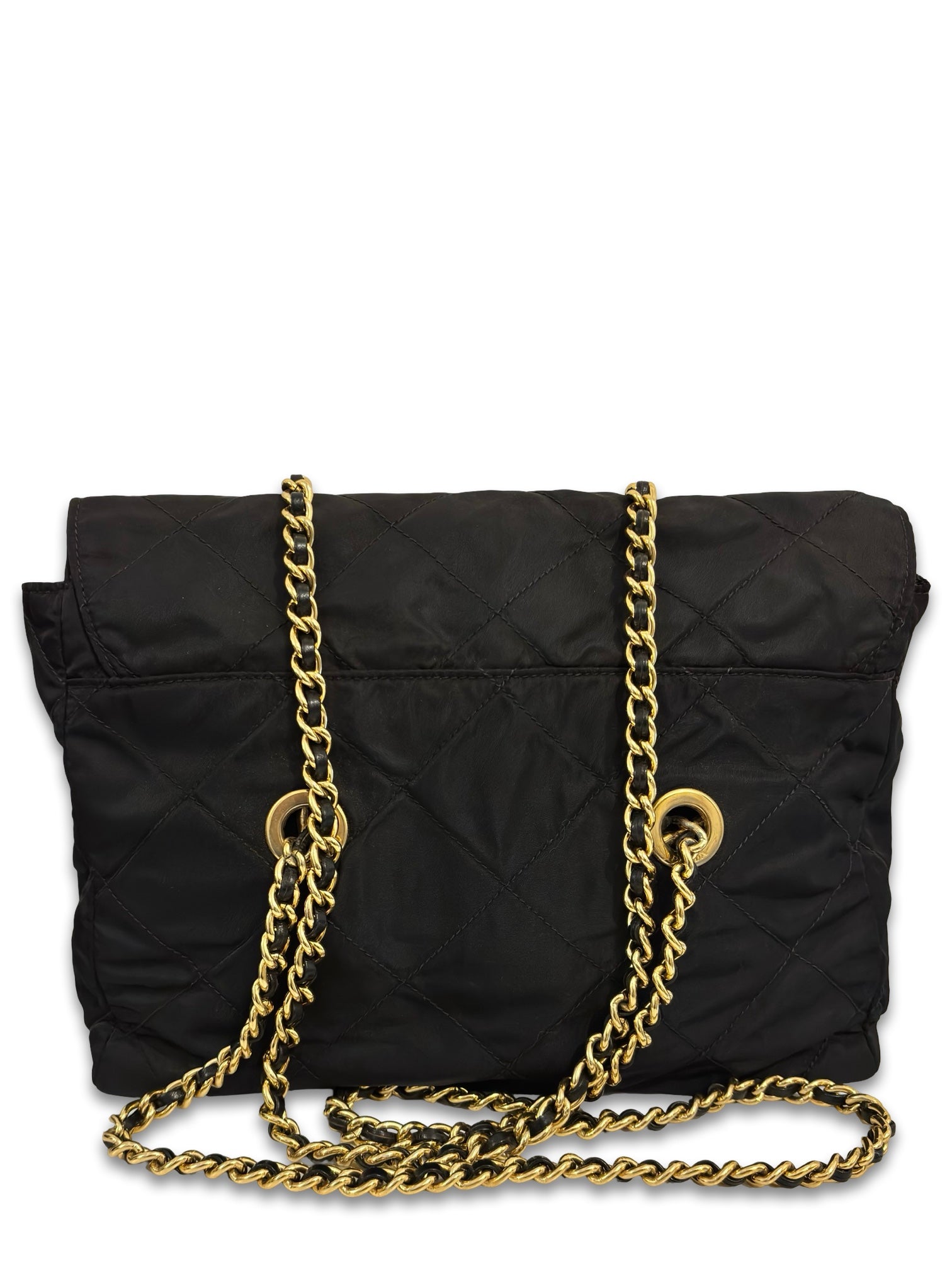 Prada Nylon Black Tessuto Quilted Chain Shoulder / Crossbody
Bag