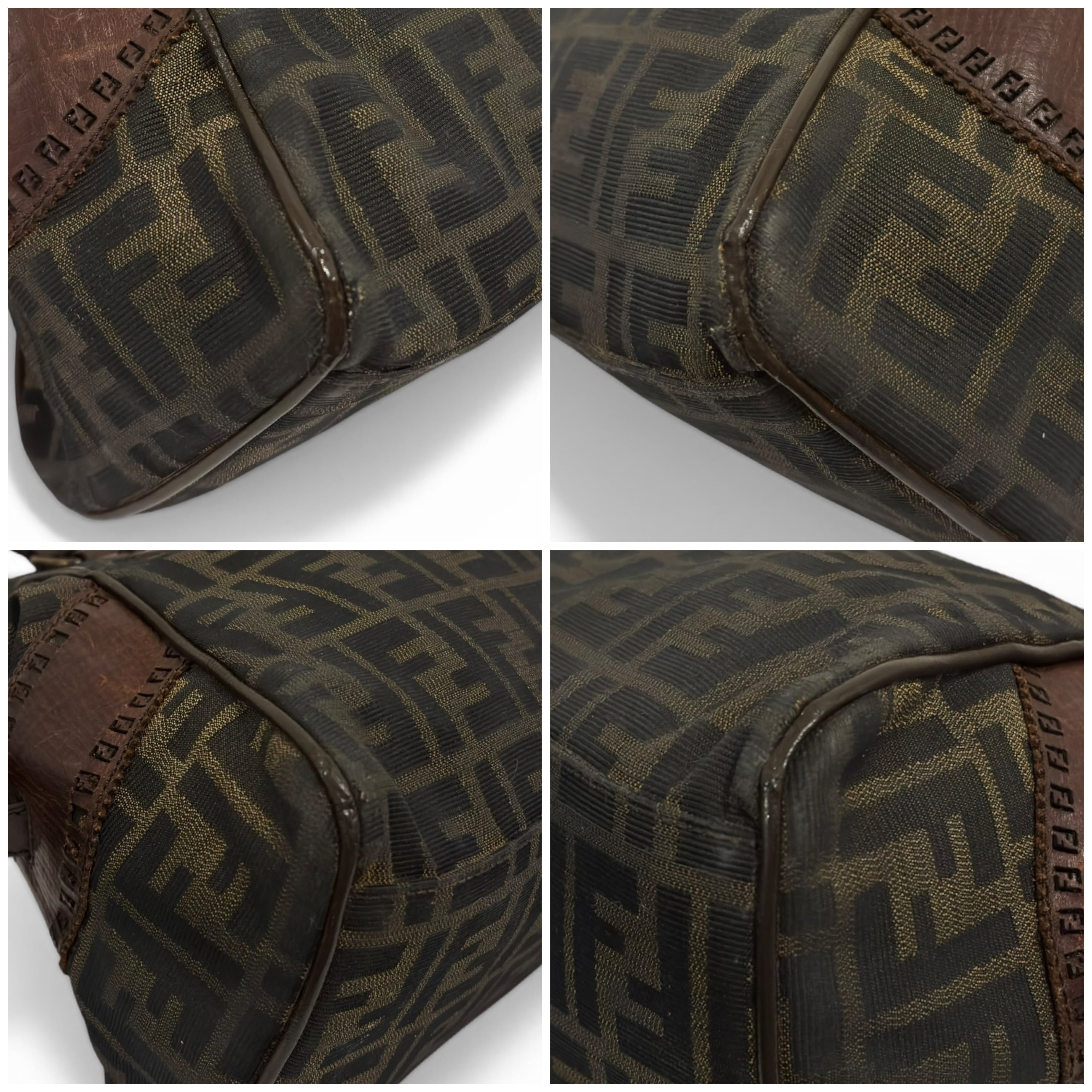 Fendi Brown Monogram Zucca Medium Du Jour
Etniko Canvas & Leather Tote Shoulder Bag