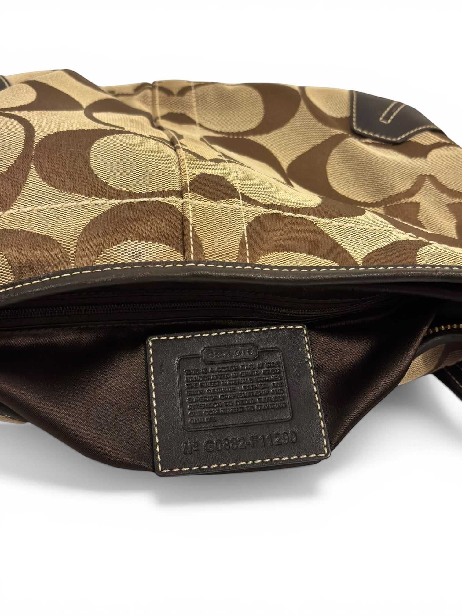 Coach Brown Signature 'Ergo' Canvas & Leather Vintage Hobo Shoulder Bag