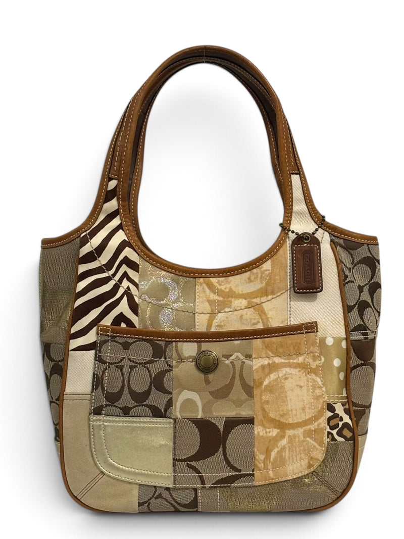 Vintage Coach Ergo Patchwork Bag 10810 Signature & Animal Print Tote