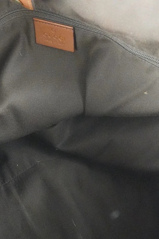Gucci Brown Sukey Large Canvas & Leather Monogram Tote Shoulder Bag